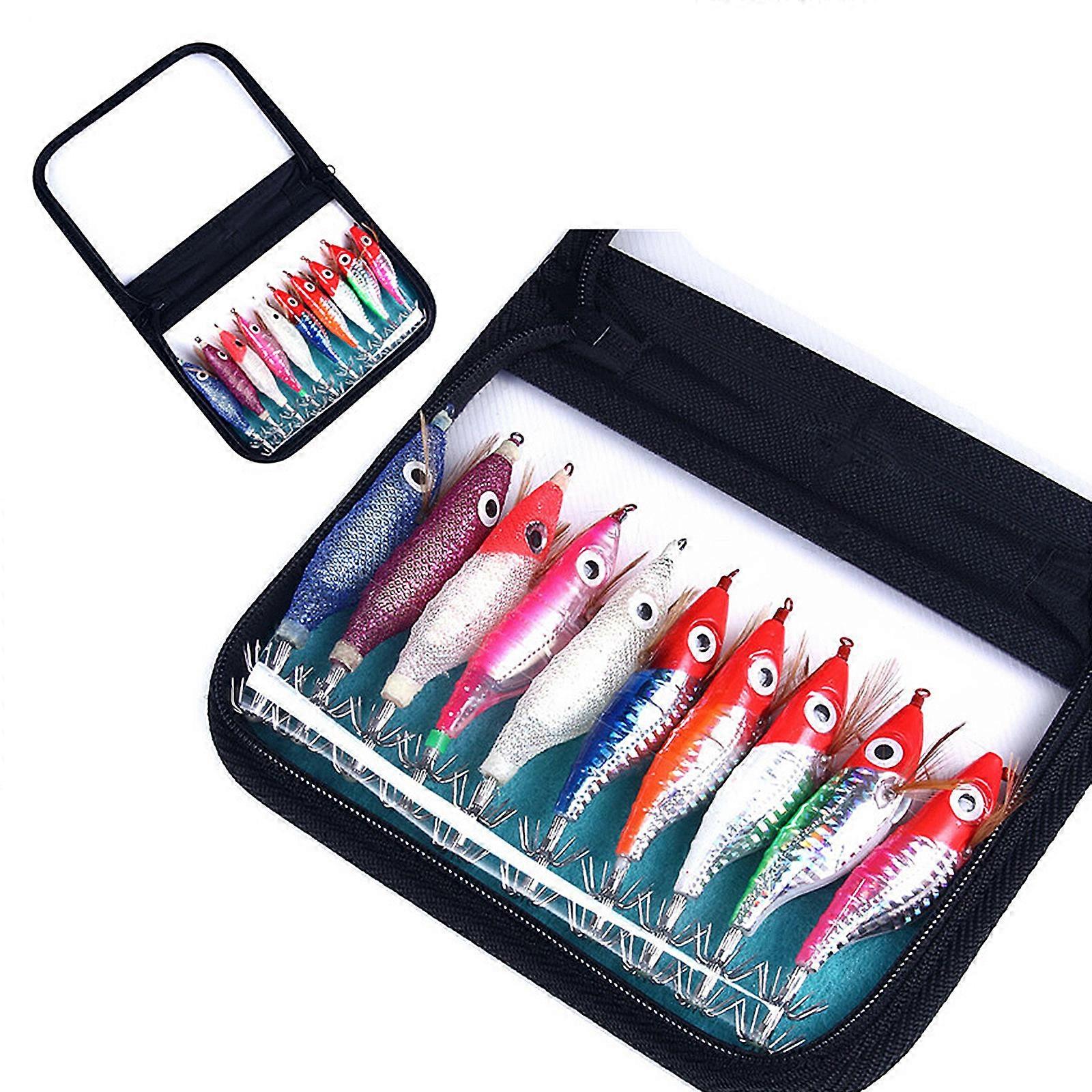 10Pcs Doux Lumineux Crevette Pêche Leurres Pour Poisson Sel / D’eau Douce Leurres Appâts Fluorescent Calmar Jig Hameçons Crevette Appâts