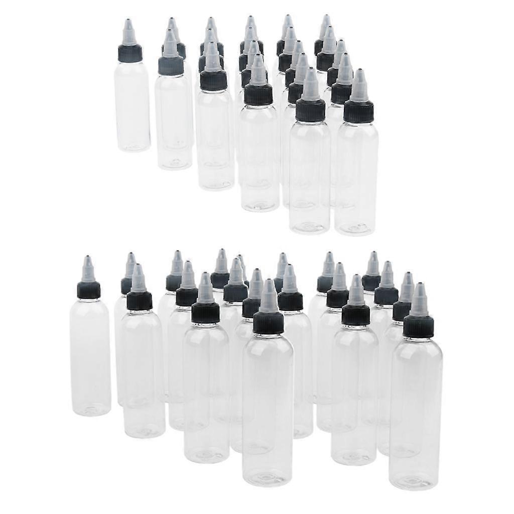 40pcs Clear Empty Squeeze Bottles Cap Glue Bottles Arts 120ml 60ml New