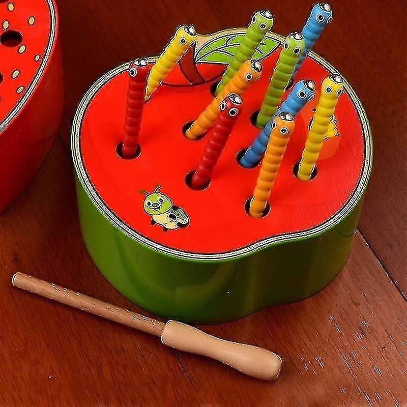Funny Wooden Toys 3d Puzzle Early Childhood Educational Baby Toys Catch Worm Game Color Cognitive