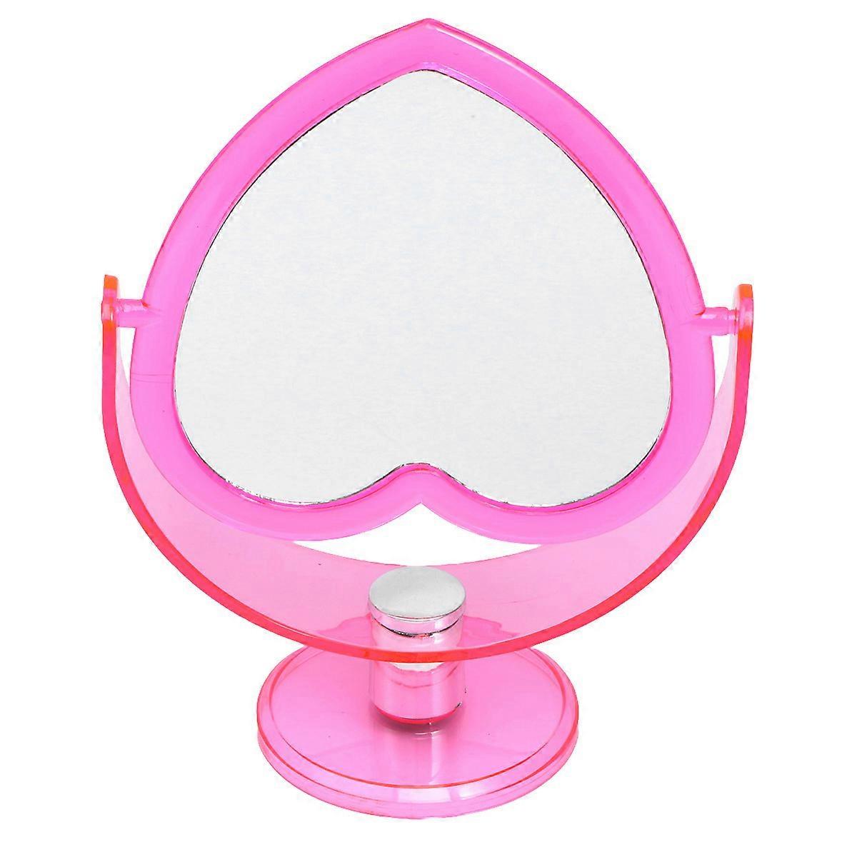 Specchio per il trucco acrilico regolabile rosa con design a due lati per decorazioni domestiche