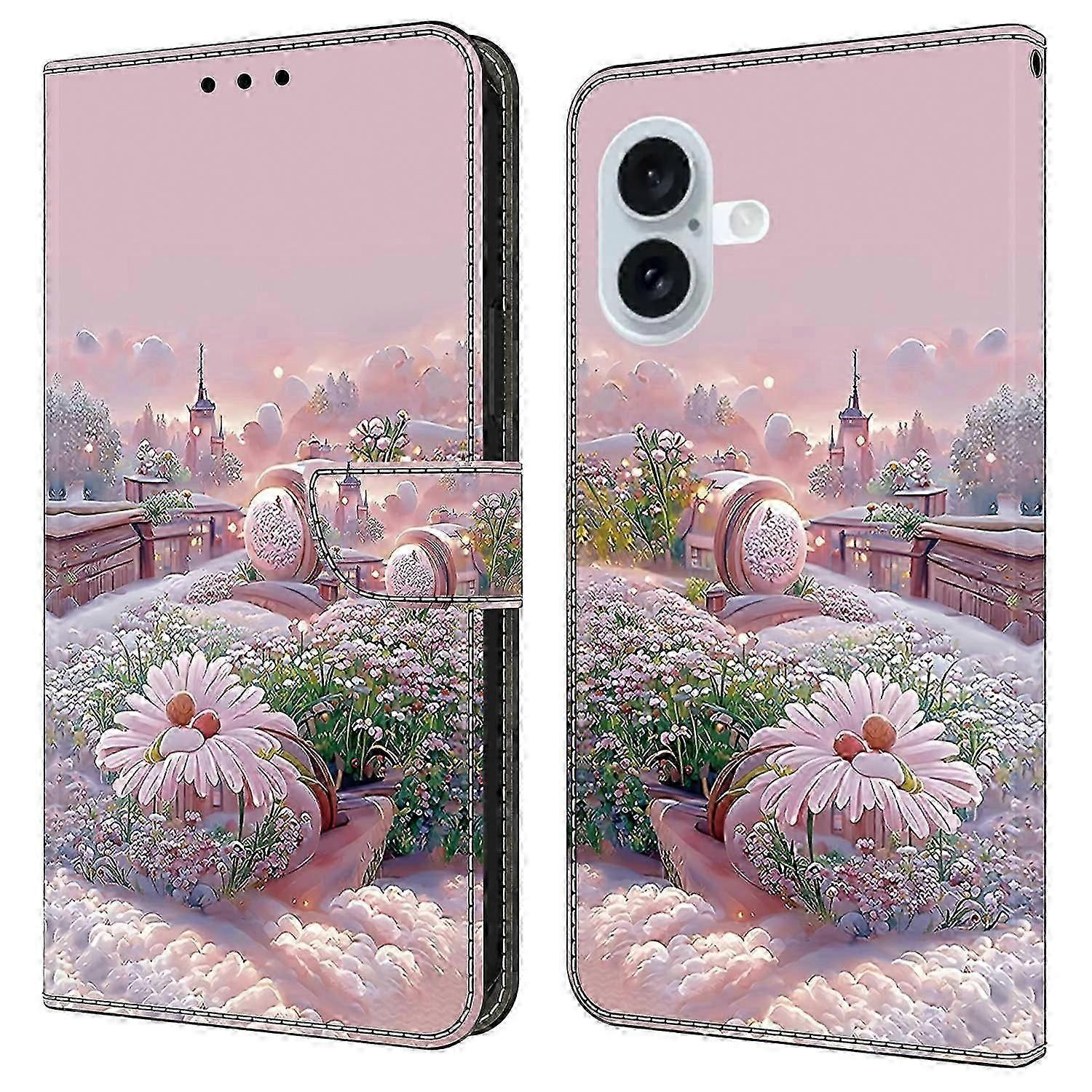 For Iphone 16 Plus Case Pattern Printing Anti-drop Leather Flip Wallet Phone Cover - Peacock