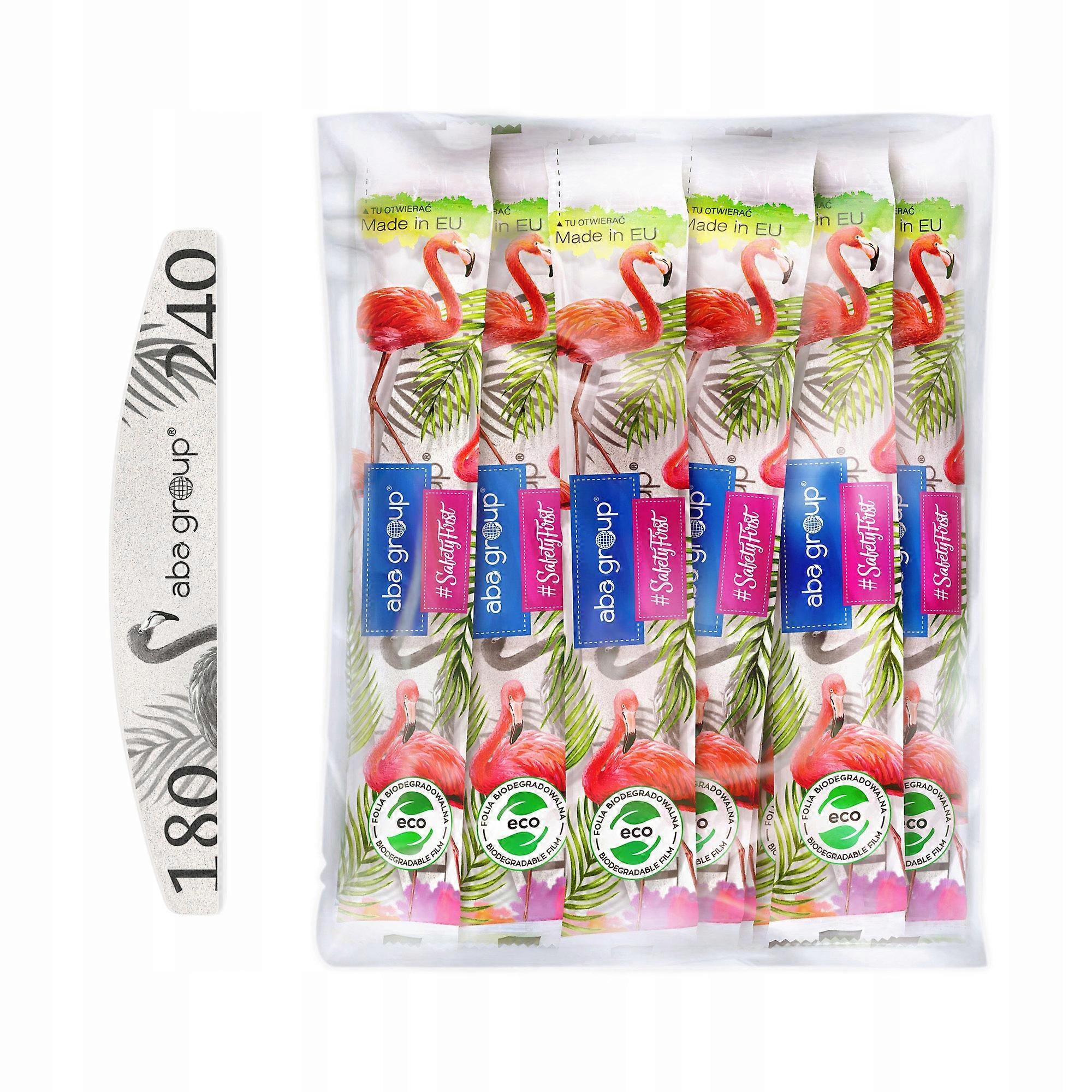 Aba Group SAFE PACKAGE Lima de uñas CRESCENT 180/240 SLIM - FLAMINGO, 50 piezas