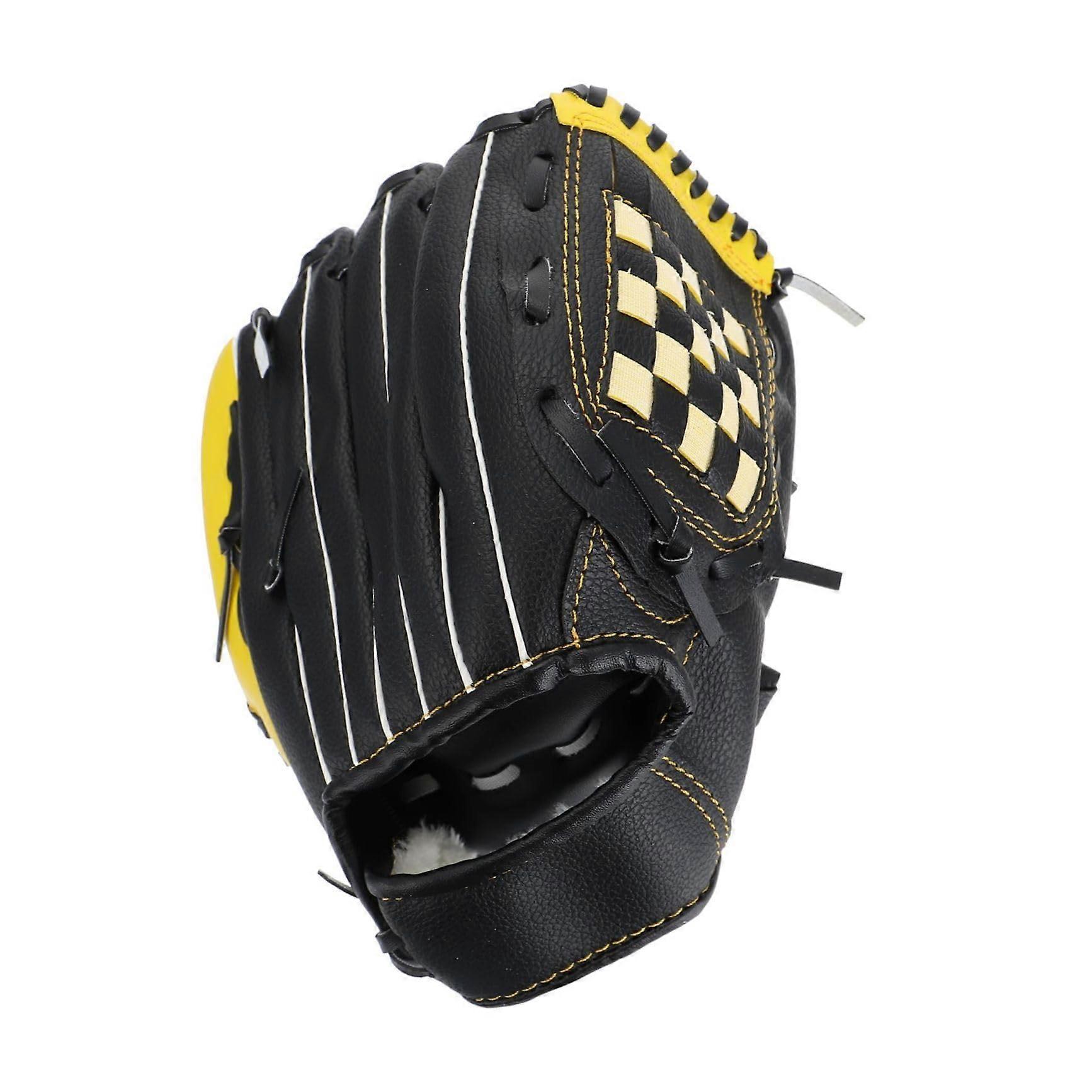 Baseball Gloves for Toddlers – Black PU Softball Batting and Catch Mittens, Size S, Durable Sports Gear