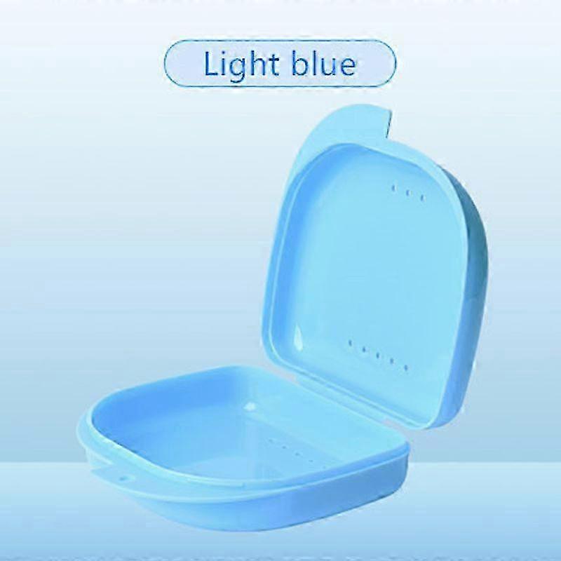 Dental Retainer Storage Box Partial Denture Case Orthodontic PP Box Light Blue