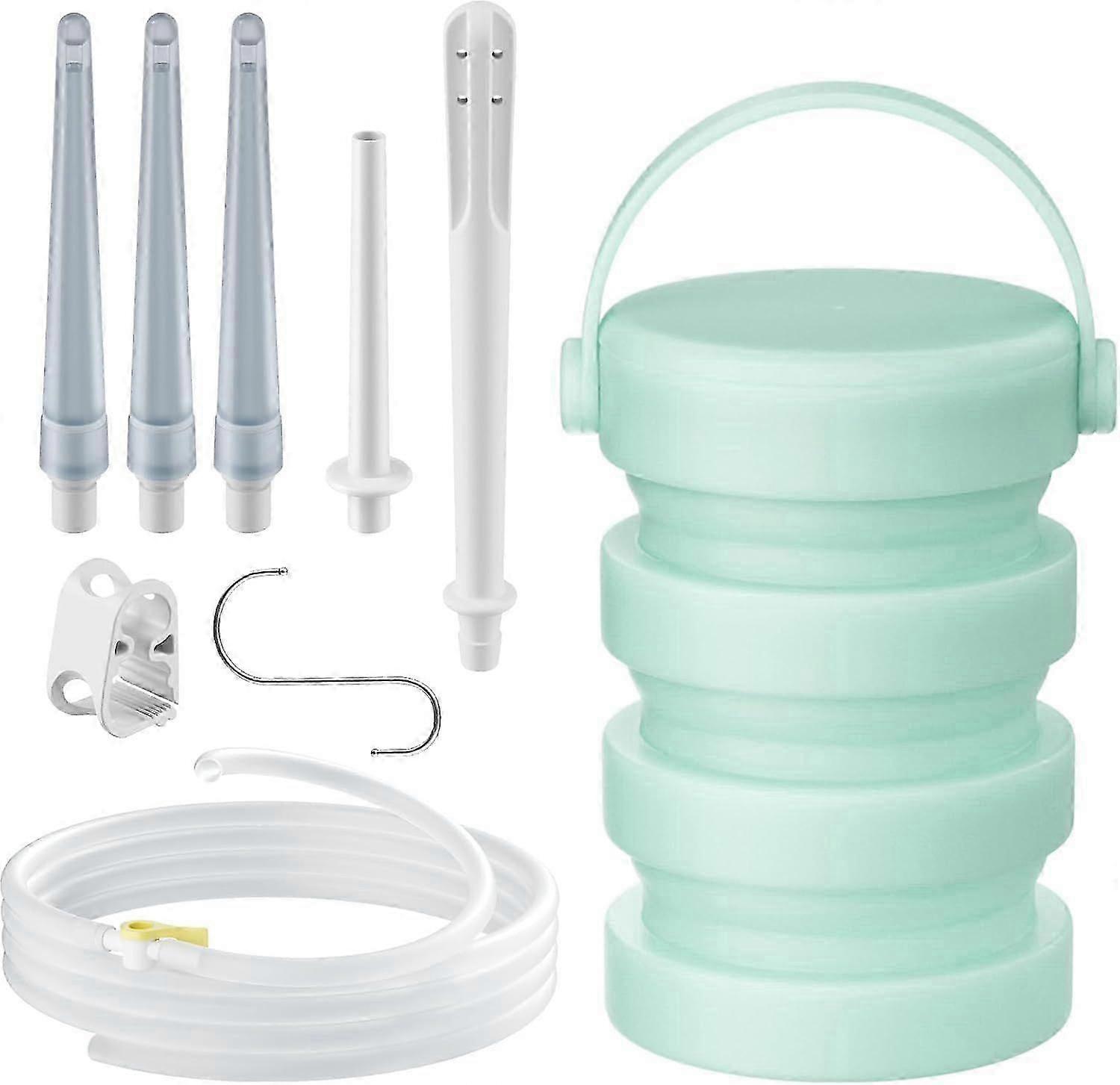 2025 Latest Model Silicone Collapsible Enema Bucket Kit, 1.2 Quart Enema Buckt,
