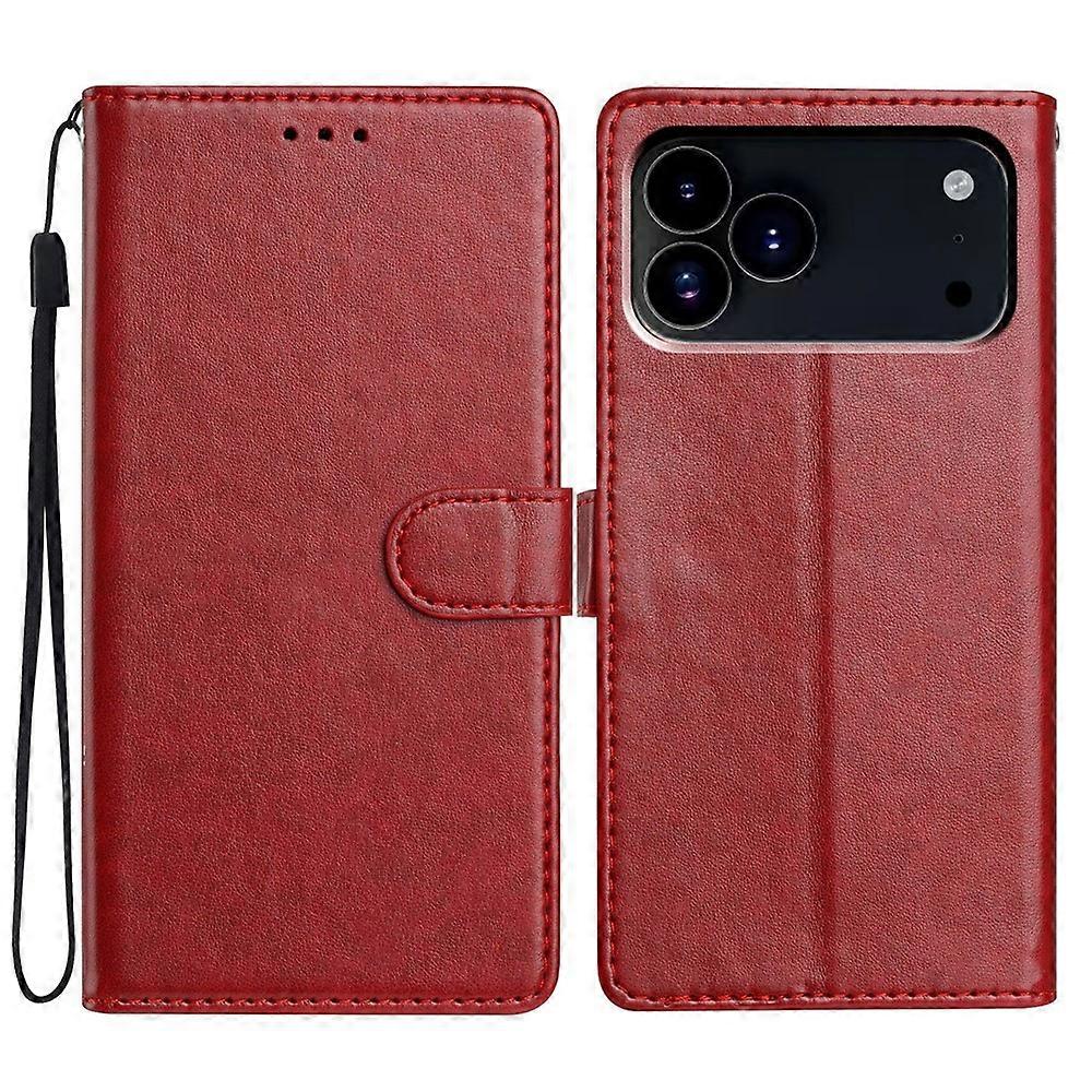 Compatível Para iPhone 17 Pro Max Capa de Couro Suporte de Carteira Capa de Telefone com Alça Prática