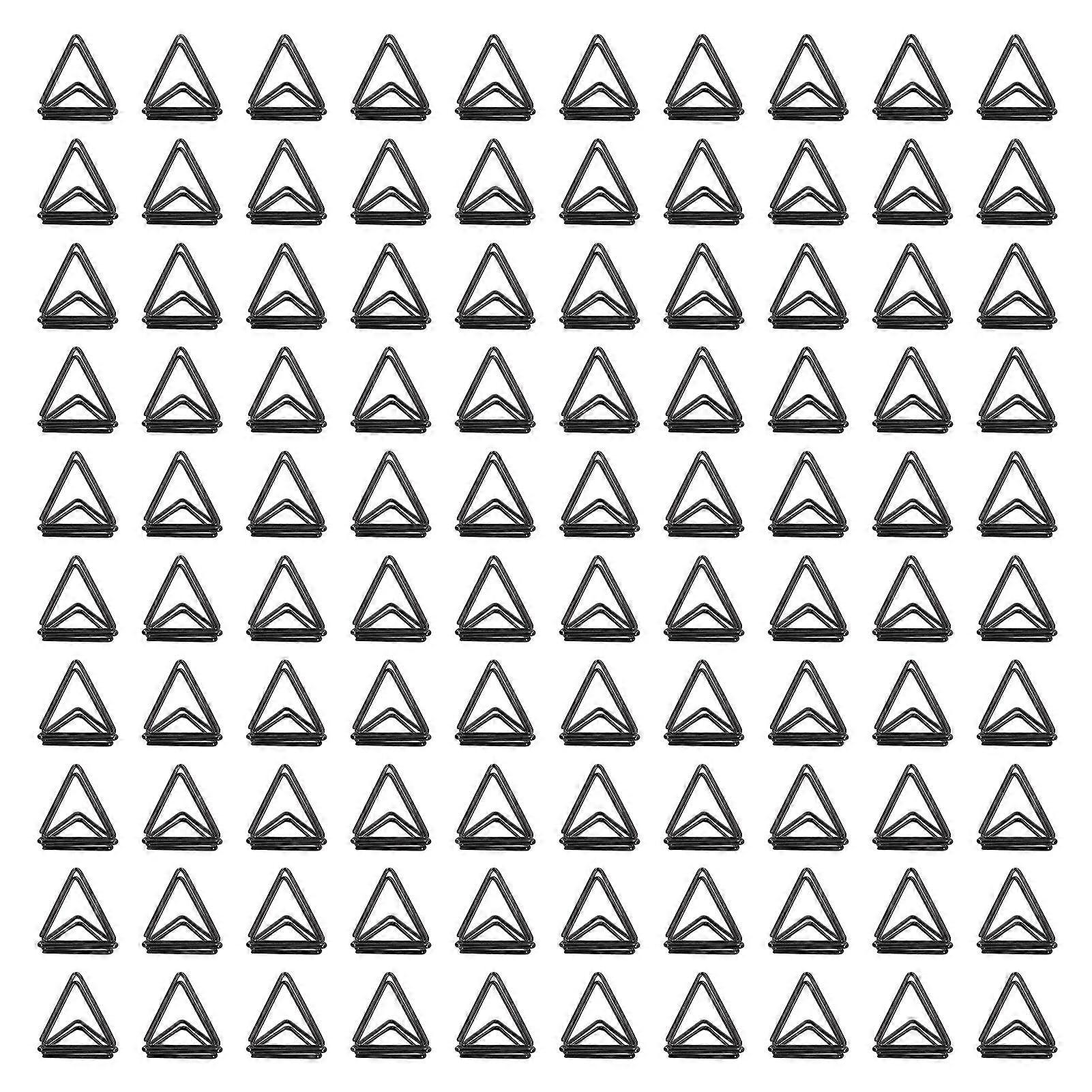 100Pcs Triangular Paper Clips Durable Metal Rustproof Triangular Design Cute Paper Clips for Memo Documents Papers
