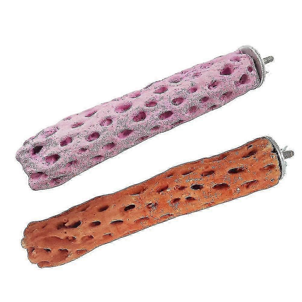 Bird Chew Perch Bar Toy for Pet Parrot with Grackle Teeth Grinding Stone Stick and Cage Decoration