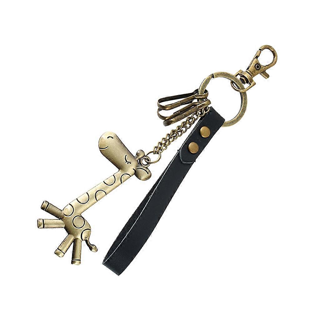 Giraffe Pendant Keychain Retro Giraffe Alloy Keychain for Decoration