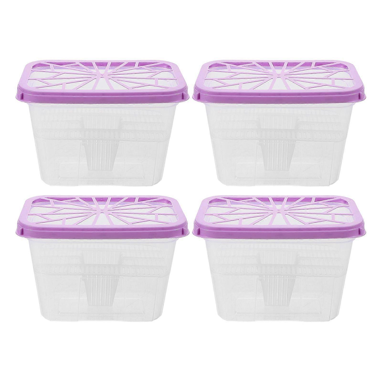 4pcs Moisture Absorbing Box: Empty and Reusable Plastic Container - Water-Absorber Holder for Wardrobes and Cabinets - Home and Indoor Use