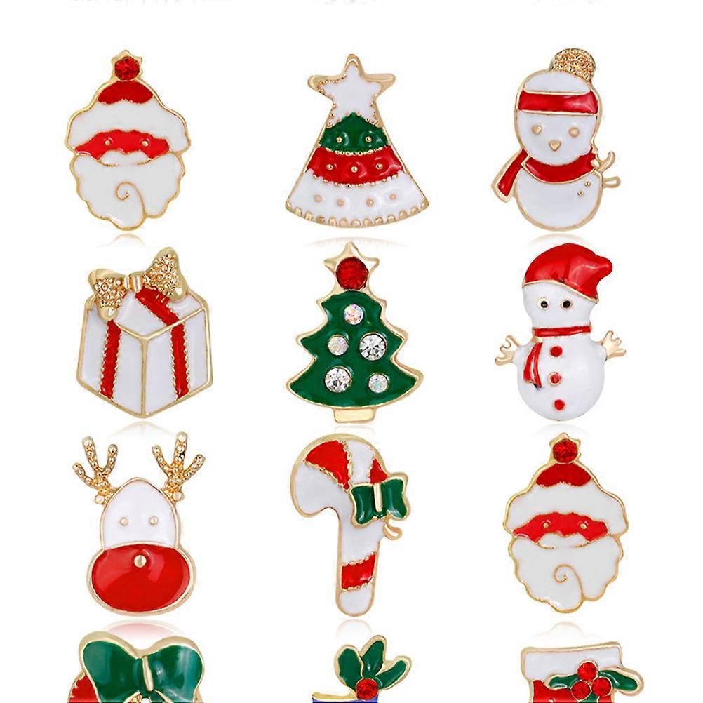 مجموعة سبائك بروش زخرفة زخرفة عيد الميلاد 9 قطع