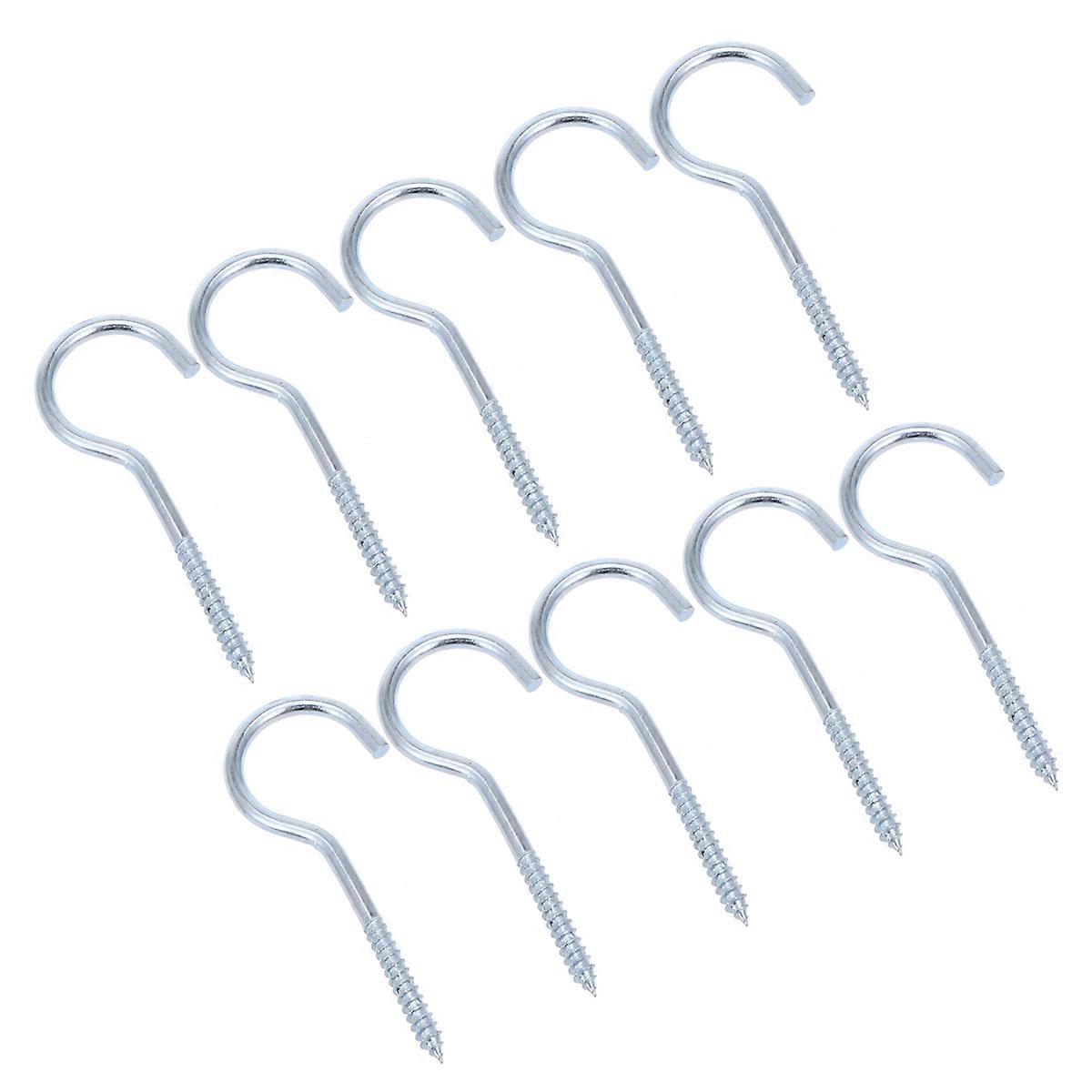 Screw In Ceiling Hooks Zinc Plated Metal Home Office Use 4.1 Inches Hanging Mugs 10Pack