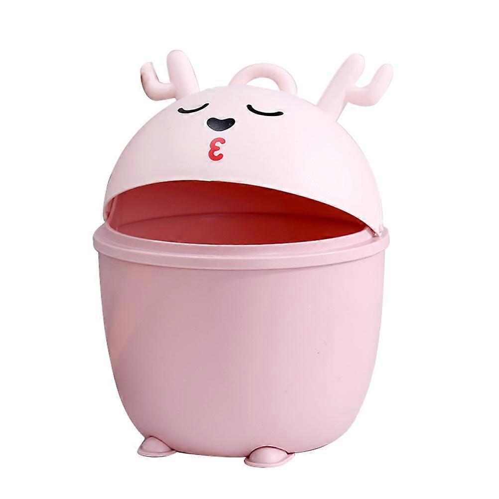 Flip Type Trash Can Simple Style Reusable Pink Color 20 5X15cm For Home Users 1Pcs