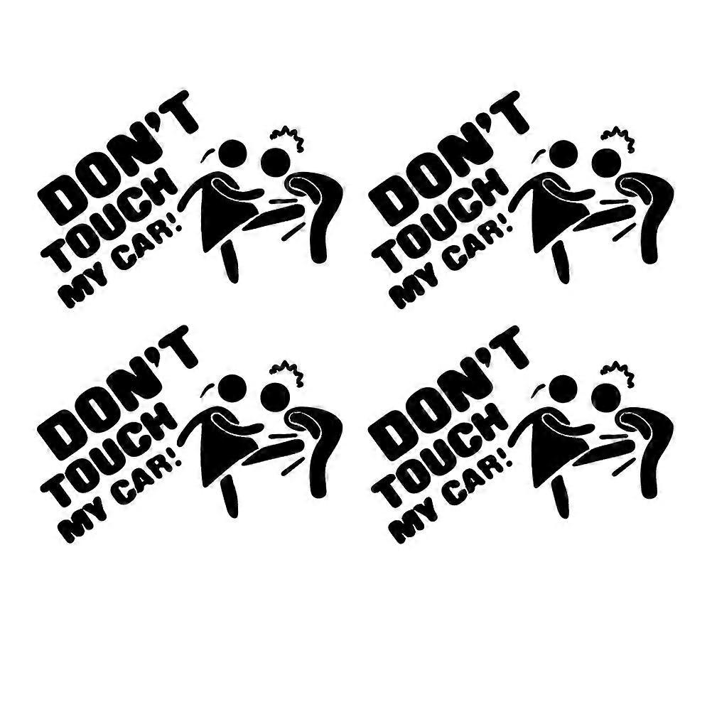 4PCS Funny Car Stickers Black Auto Decals for Vehicle Exterior Decoration
