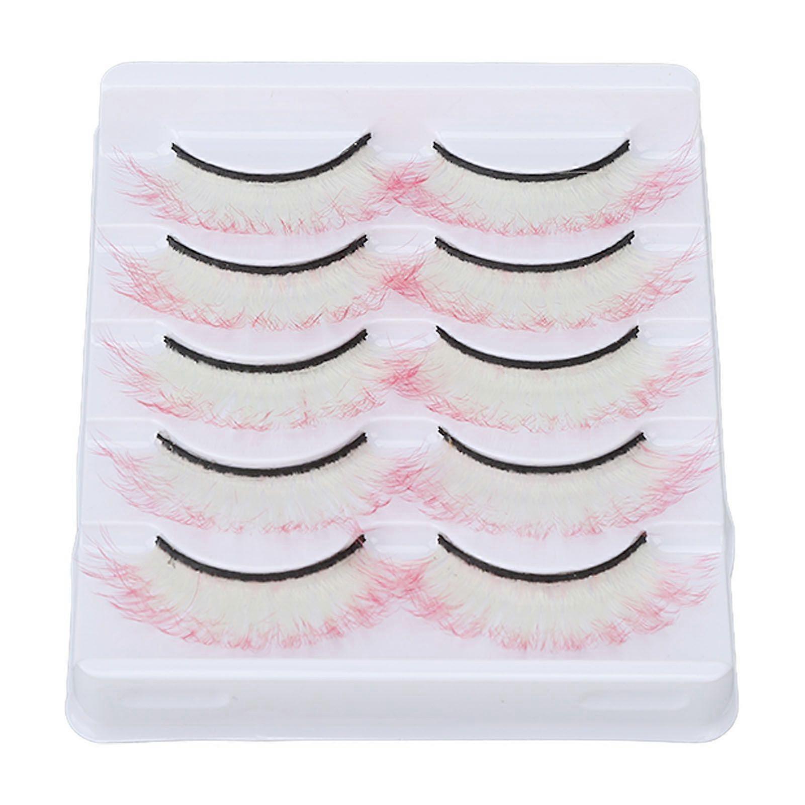 2025 Latest Model 5 Pairs False Lashes Reusable Soft Gradient Colored Fake Eye...
