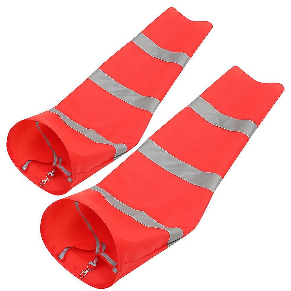 Reflective Windsocks 2 Pack Durable Oxford Fabric Hanging Wind Indicators with Fluorescent Strips for Night Visibility Outdoor Garden Decor &