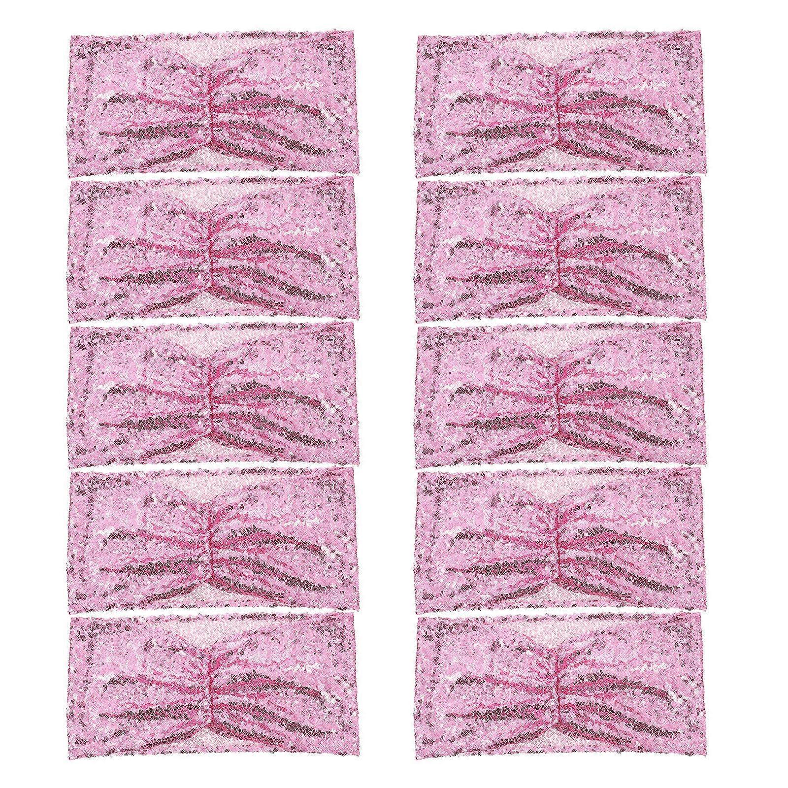 Chair Sash Decors Sequin Chair Bands Elegant Style For Special Occasions Polyester 10Pcs