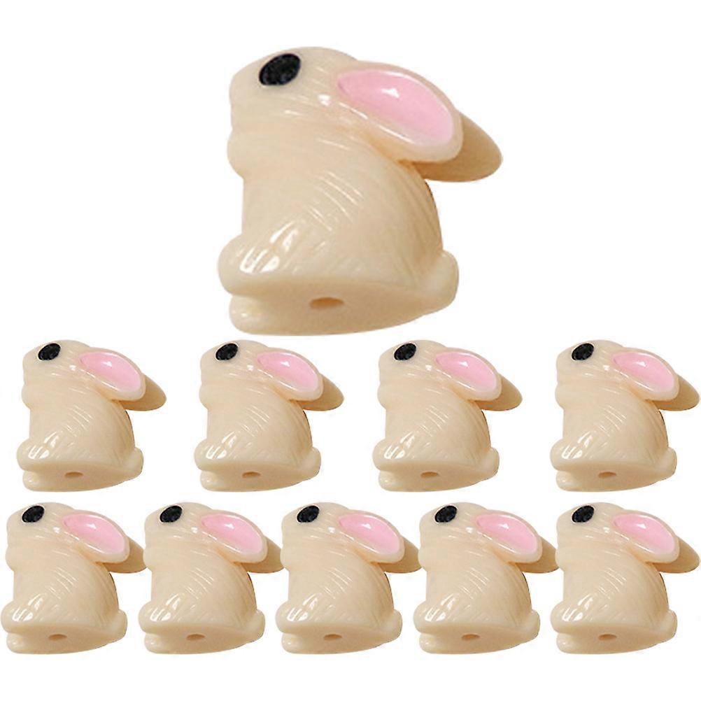 Jewelry Making Accessories Resin Bunny Shaped Beads Khaki 1.70X1.40X1.00CM Party Supplies 10Pcs