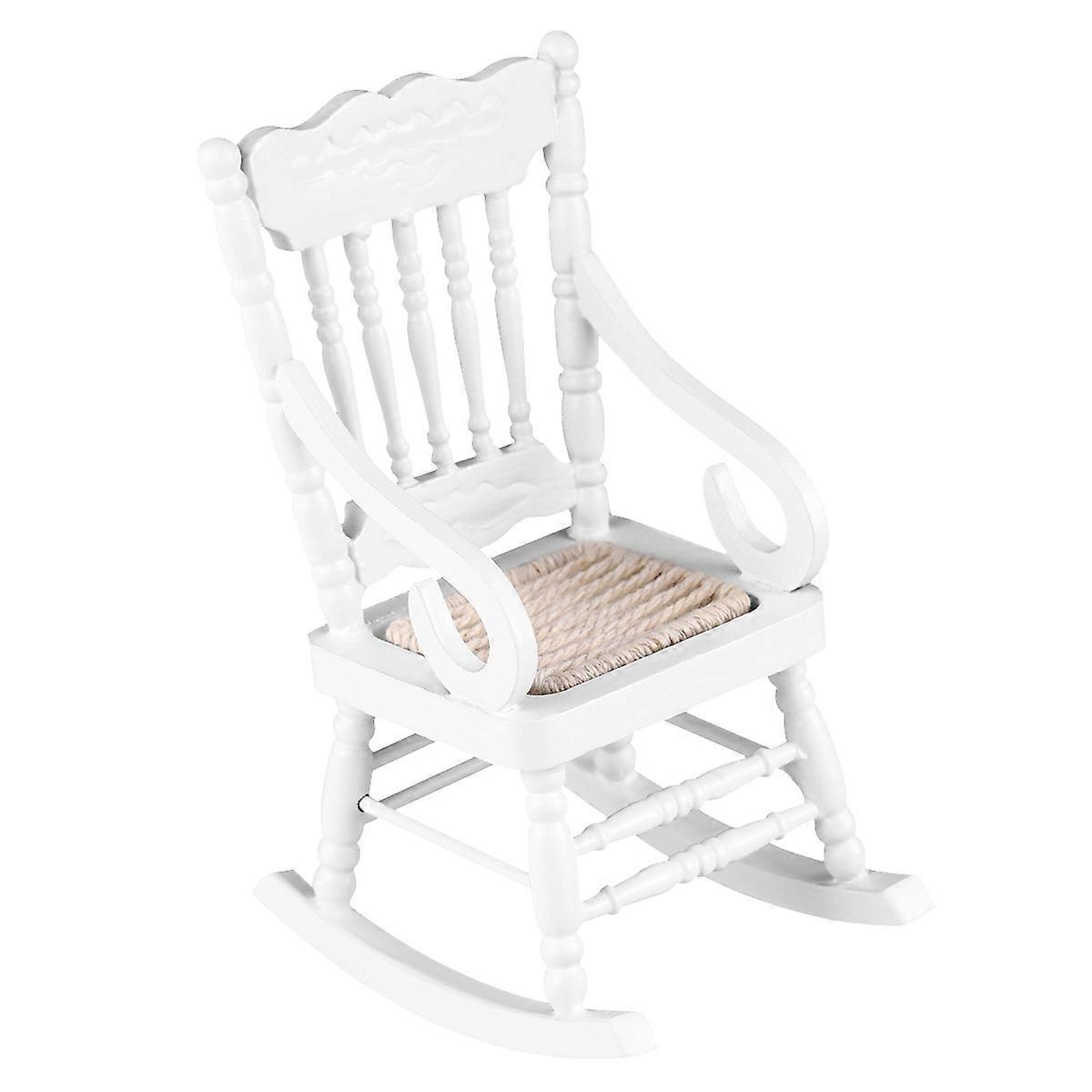 Model Rocking Chair Tinksky 1 12 Miniature Furniture Design Toy For Girls White 4 6x6 6x10cm 1Pcs