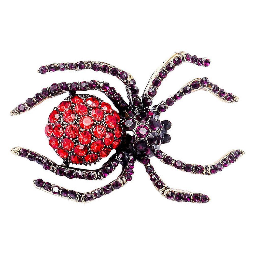 دبابيس سبايدر للنساء للاستخدام اليومي حجر الراين الأحمر 4.8X3.6 سم 1 قطعة