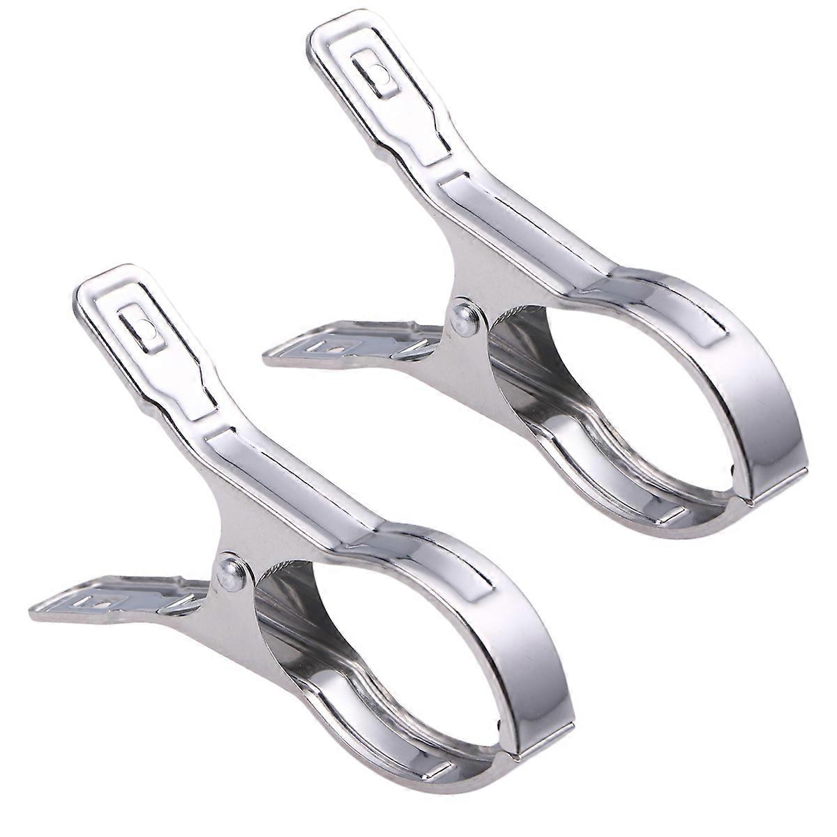 Handduksklämmor Rostfritt stål Kläder Torkning Utomhusbruk Silver 14.8cm 2st