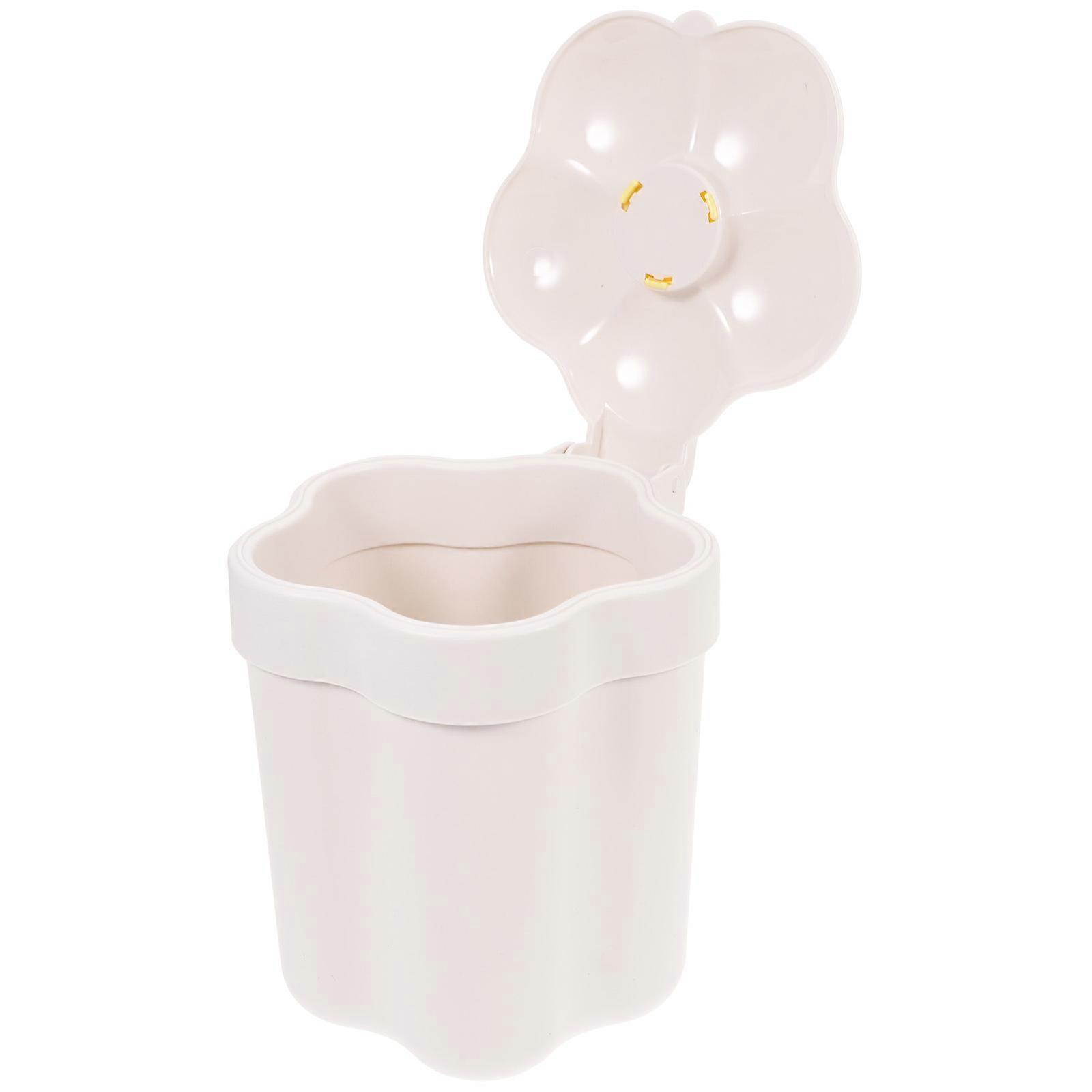 Desktop Trash Bin Flower Shaped Creative Garbage Can Bathroom Use Small Plastic 1Set