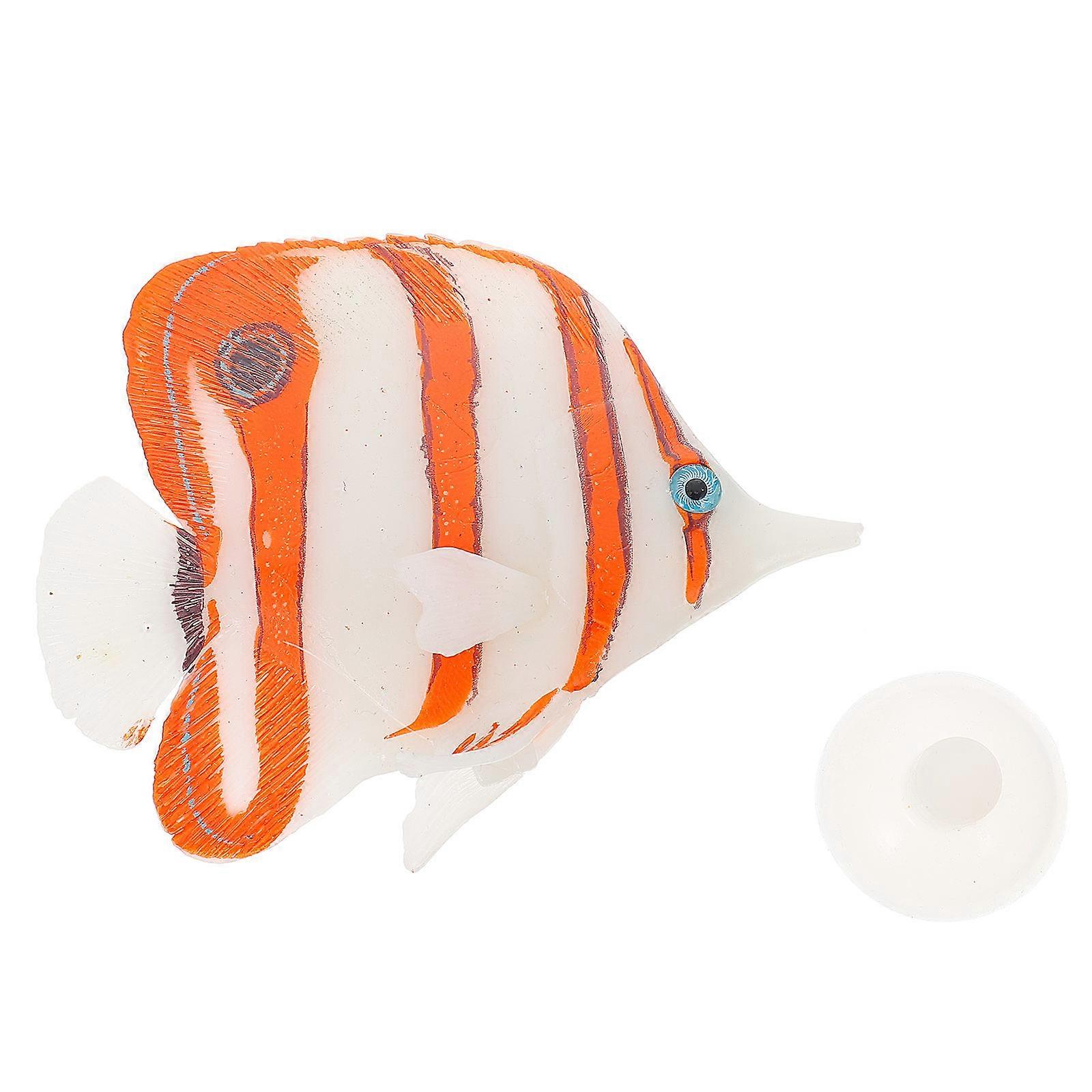 Fish Tank Ornaments Simulation Fish Aquarium Decorations Home Aquarium Orange 3.54X2.95X0.98in 1Pc