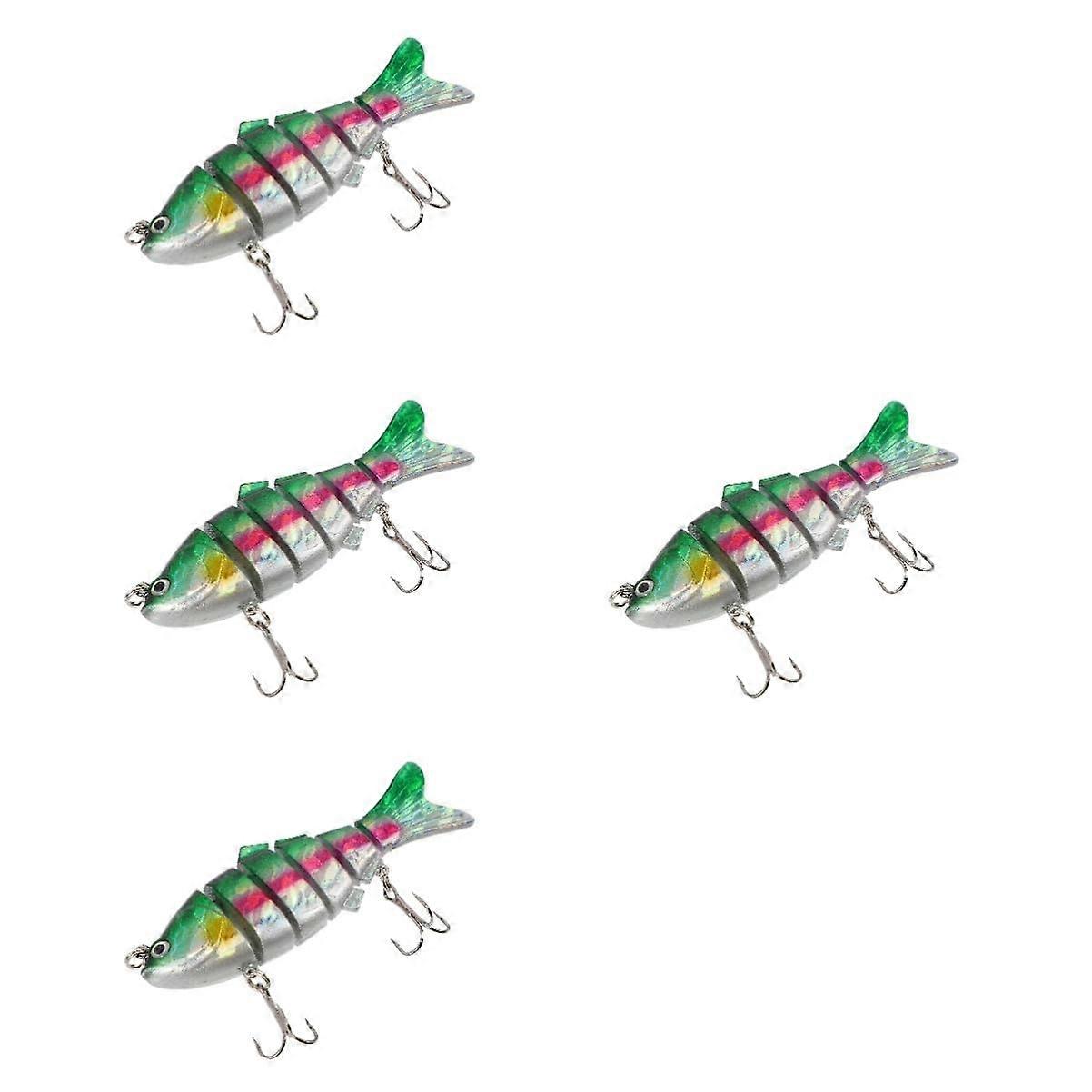 4 Pieces Lifelike Fish Hooks Bait Set Freshwater Artificial Lures for Bass Sinking Hooks Fishing Gear