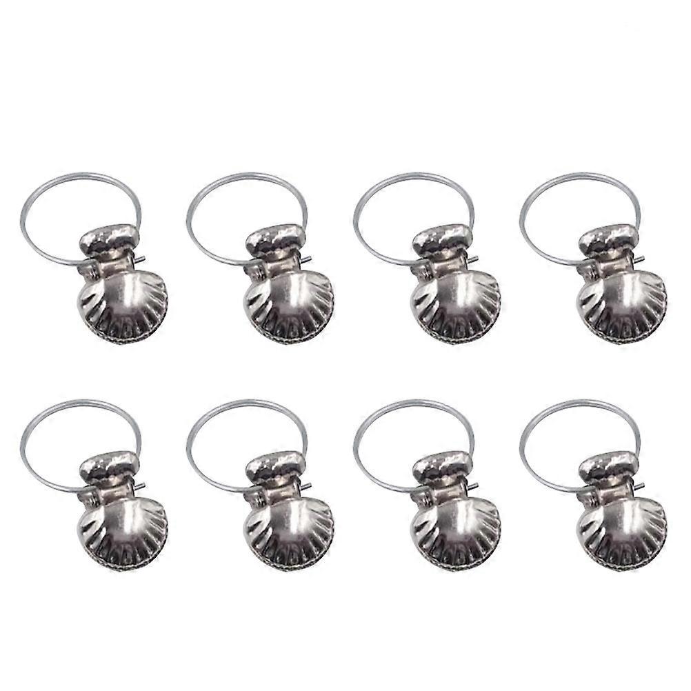 Steel Clamps for Curtain Silver Shell Design for Window Decorations 8Pcs Stainless Steel