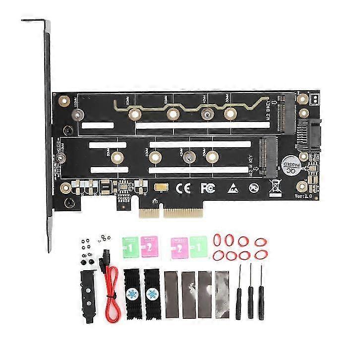 PCIE 4X SSD Converter Adapter Card for M.2 Interface with SATA3 Support and Heatsink Attachment