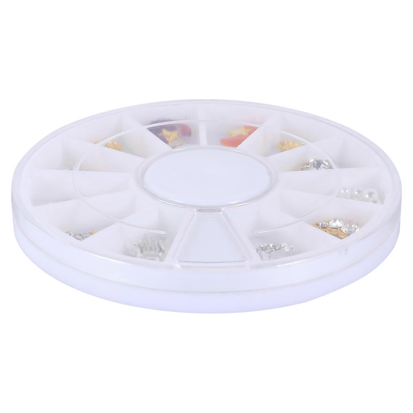 Here's a polished and professional product description based on your input:
**12pcs Nail Rhinestone Decoration with Storage Box – Stylish Crystal