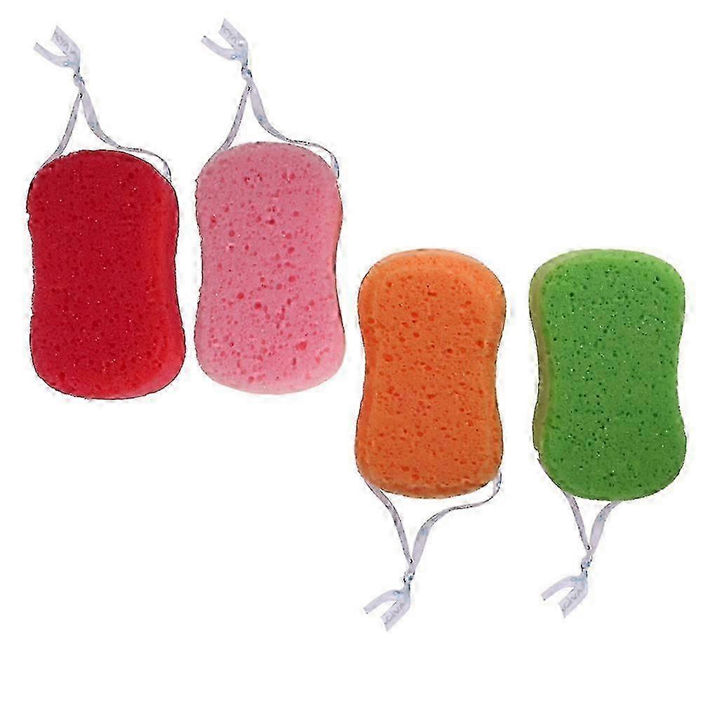 4Pcs Bath Sponges Bath Scrubbers Bathing Accessories (Mixed Colors)