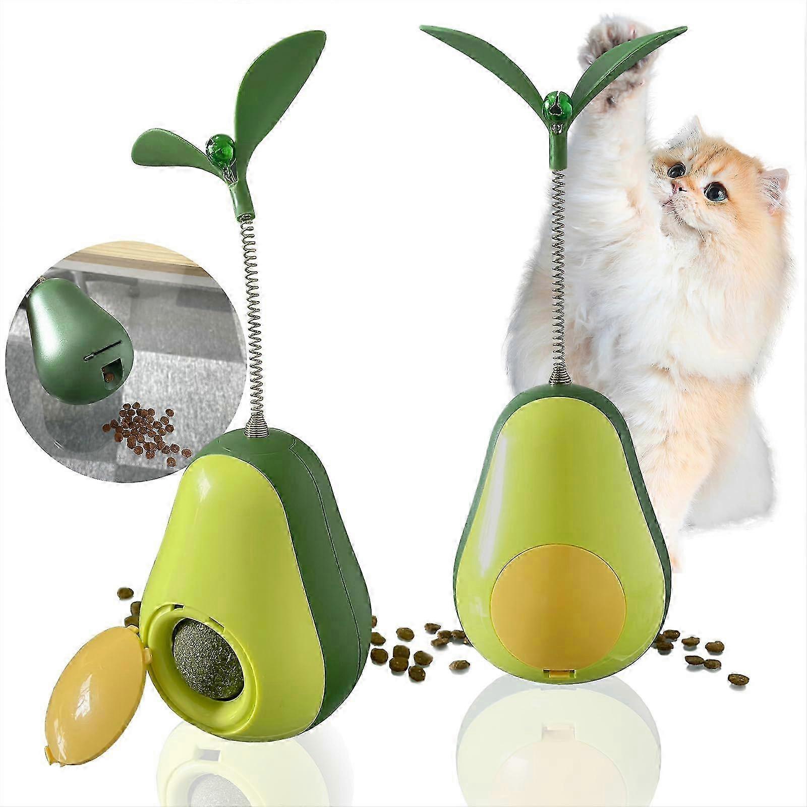 Cat Catnip Puzzle Toys, Avocado Cat Finding Feeder Tumbler Interactive Toys, Fun Treats for Cats and Puppies