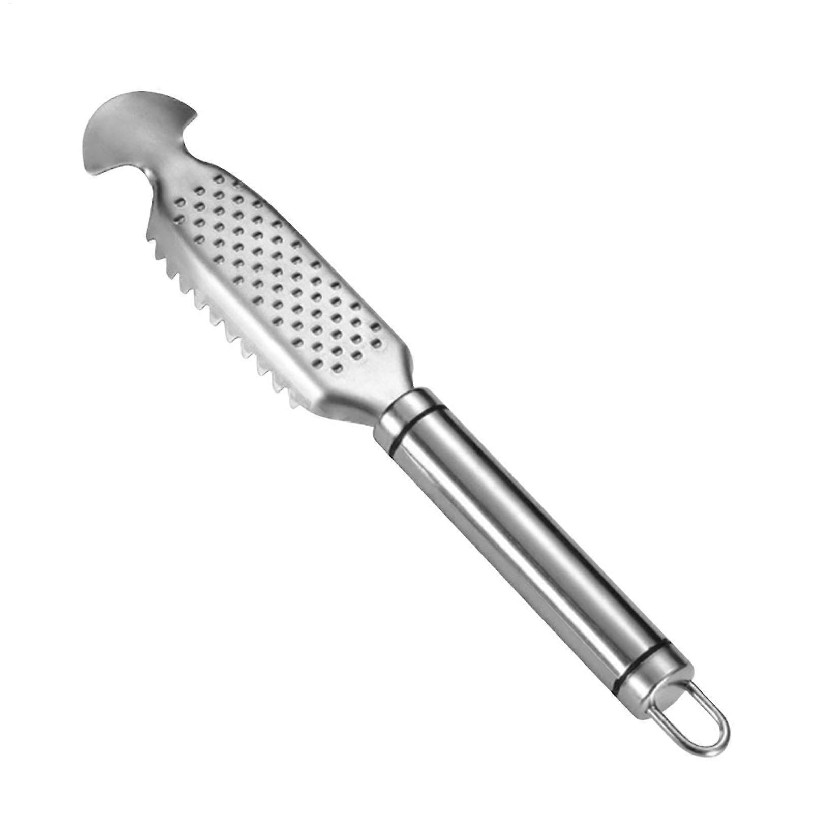 Fish Scraper in Stainless Steel with Ginger Friction Fish Cleaning Tool