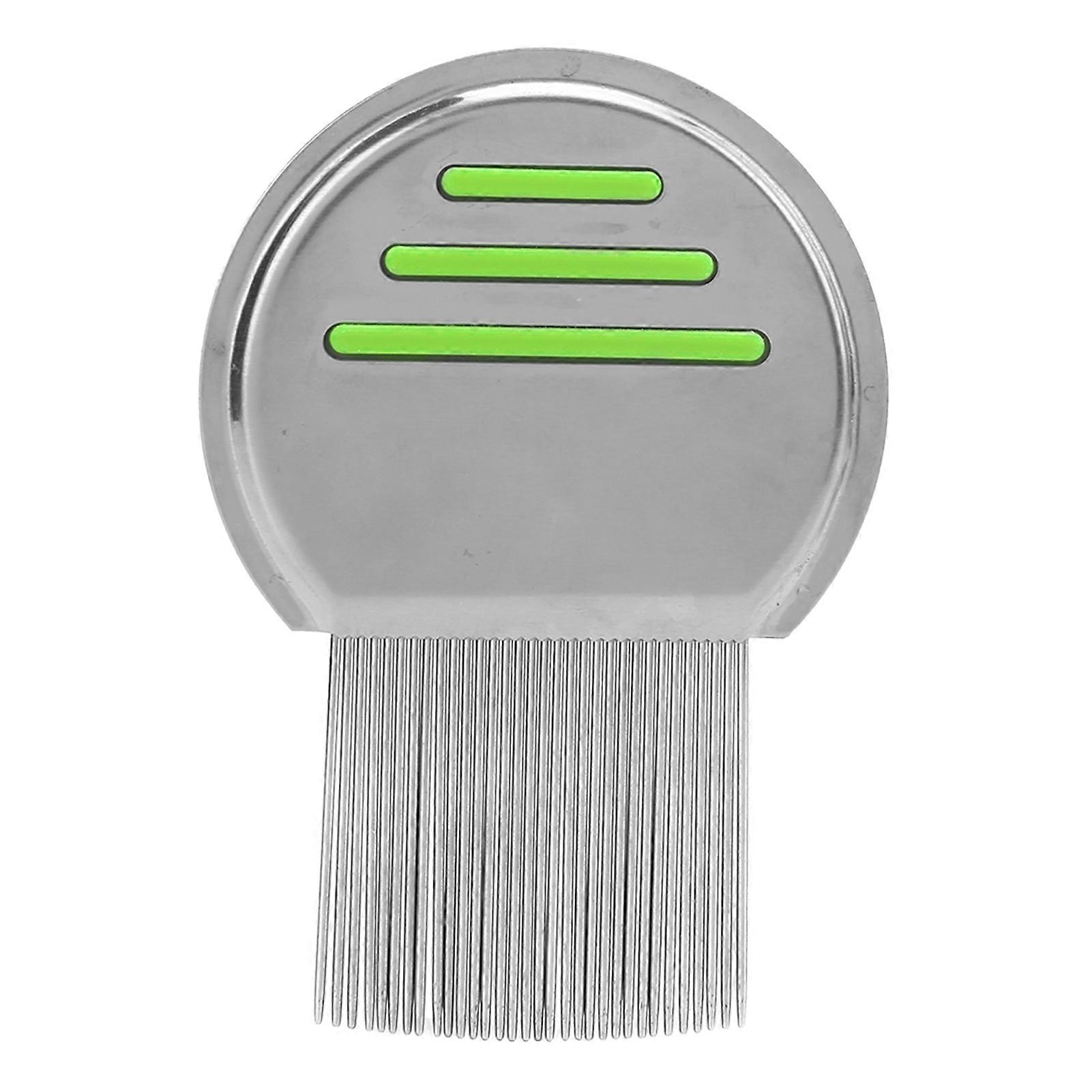 Pet Comb Round Tip Stainless Steel Semicircular Dog Comb for Removing Hair and FleasGreen