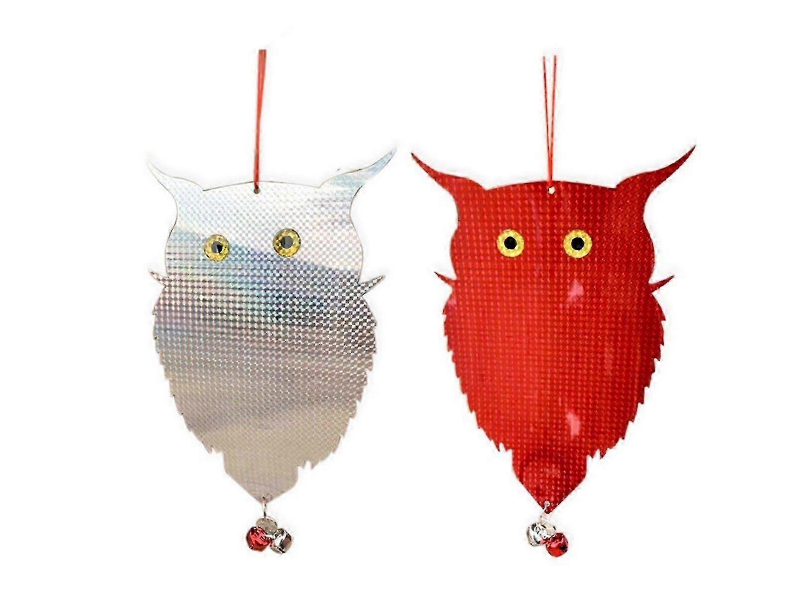 2PCS Owl Shape Double Sided Reflective Bird Repellent Bird Scare Garden Accessory