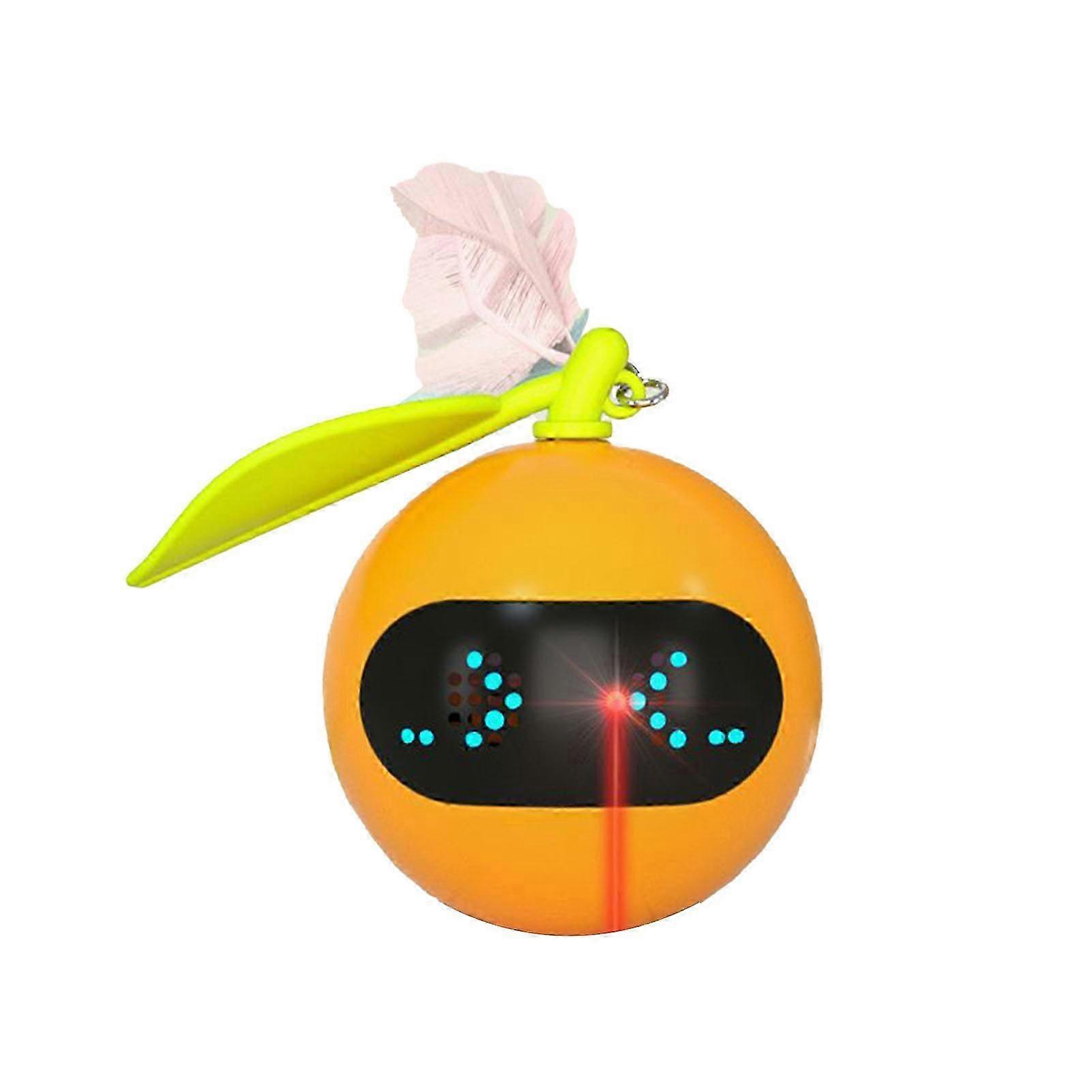 Interactive Electric Self Rotating Cat Toy with Laser Dot Automatic Smart Jumping Ball Orange