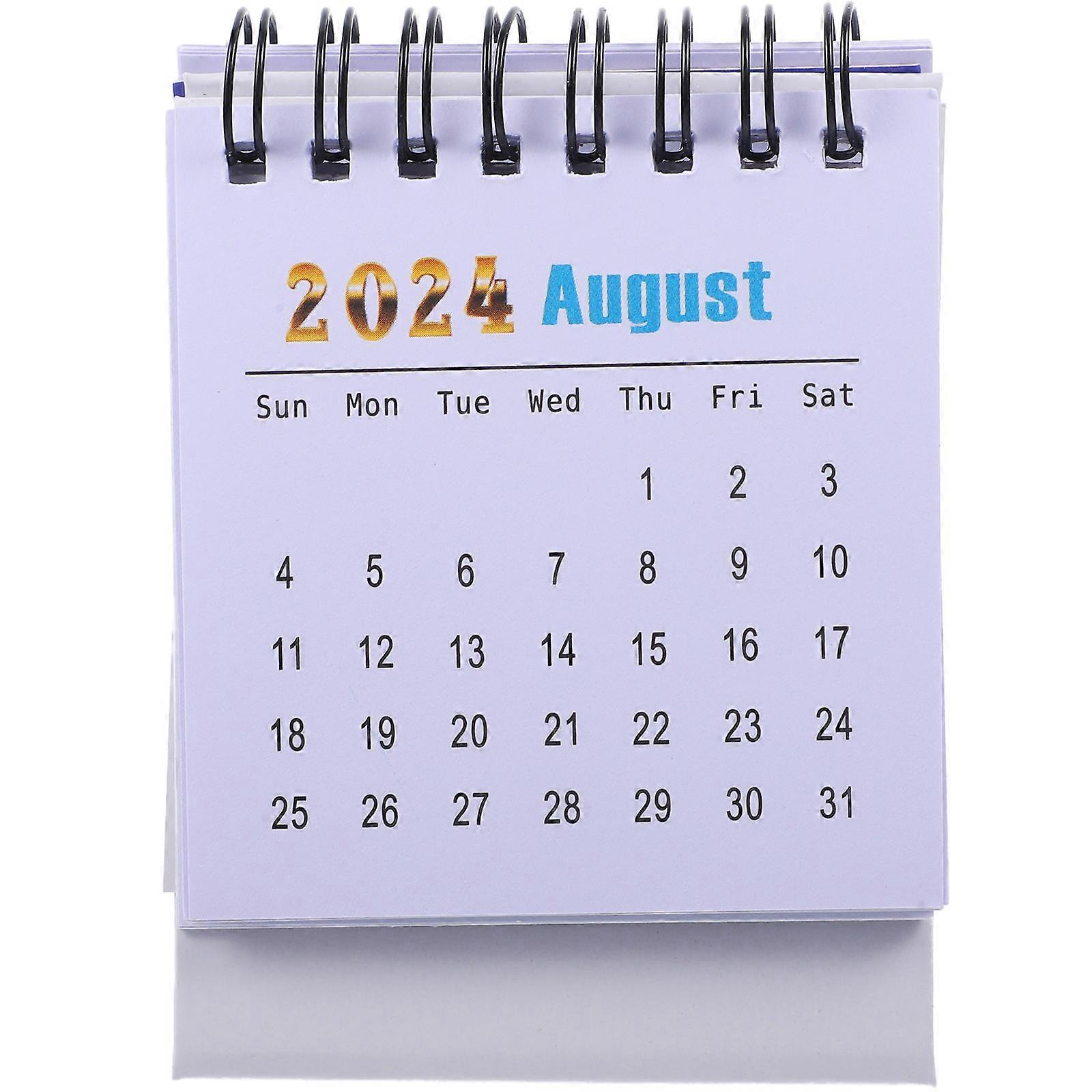Calendars 2024 Mini Desk Calendar Rectangular Modern Styling Home Decoration 13.5X7.5CM Blue Desk Organization 1Set