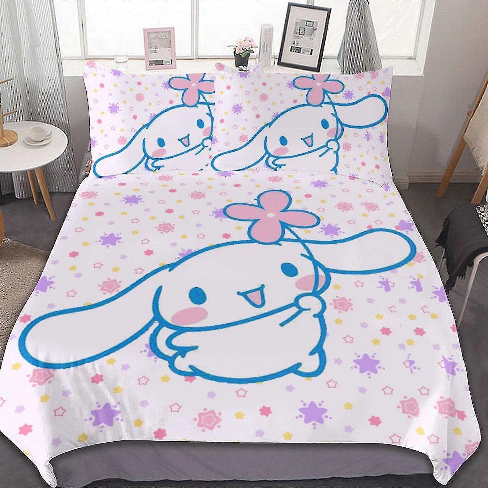 Lightweight Microfiber Bedding Set with 3D Print, Includes Duvet Cover and 2 Pillow Shams, Suitable for Kids