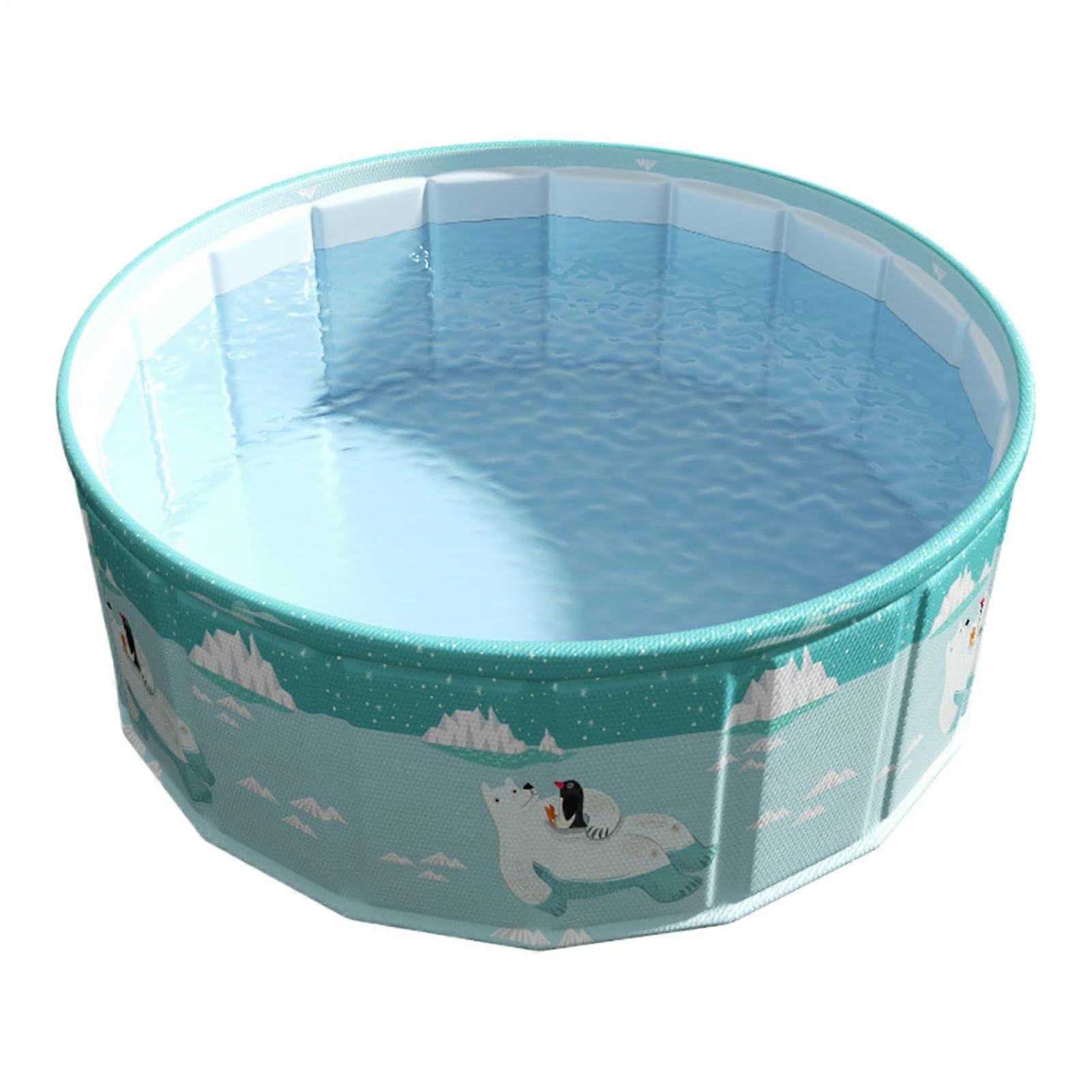 Foldable Swimming Pool  160x160x45cm Kiddie Pool for Toddler Adults Family Fun