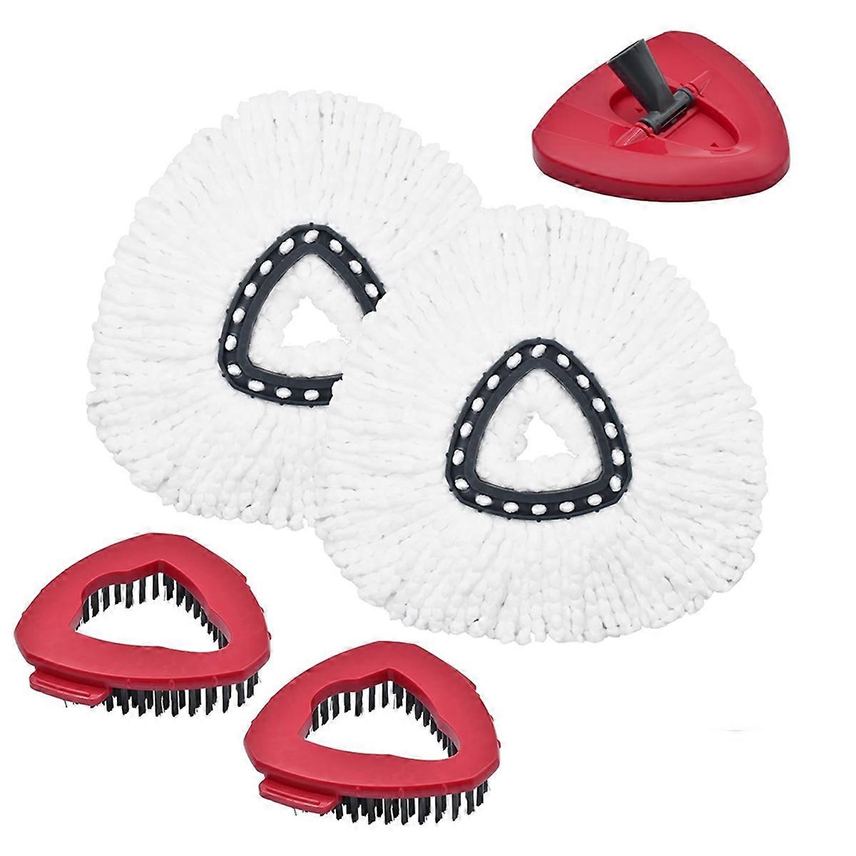 Mop Replace Heads, Mop Base and Mop Scrub Brush Set for and , Compatible with EasyWring 1-Tank Syst
