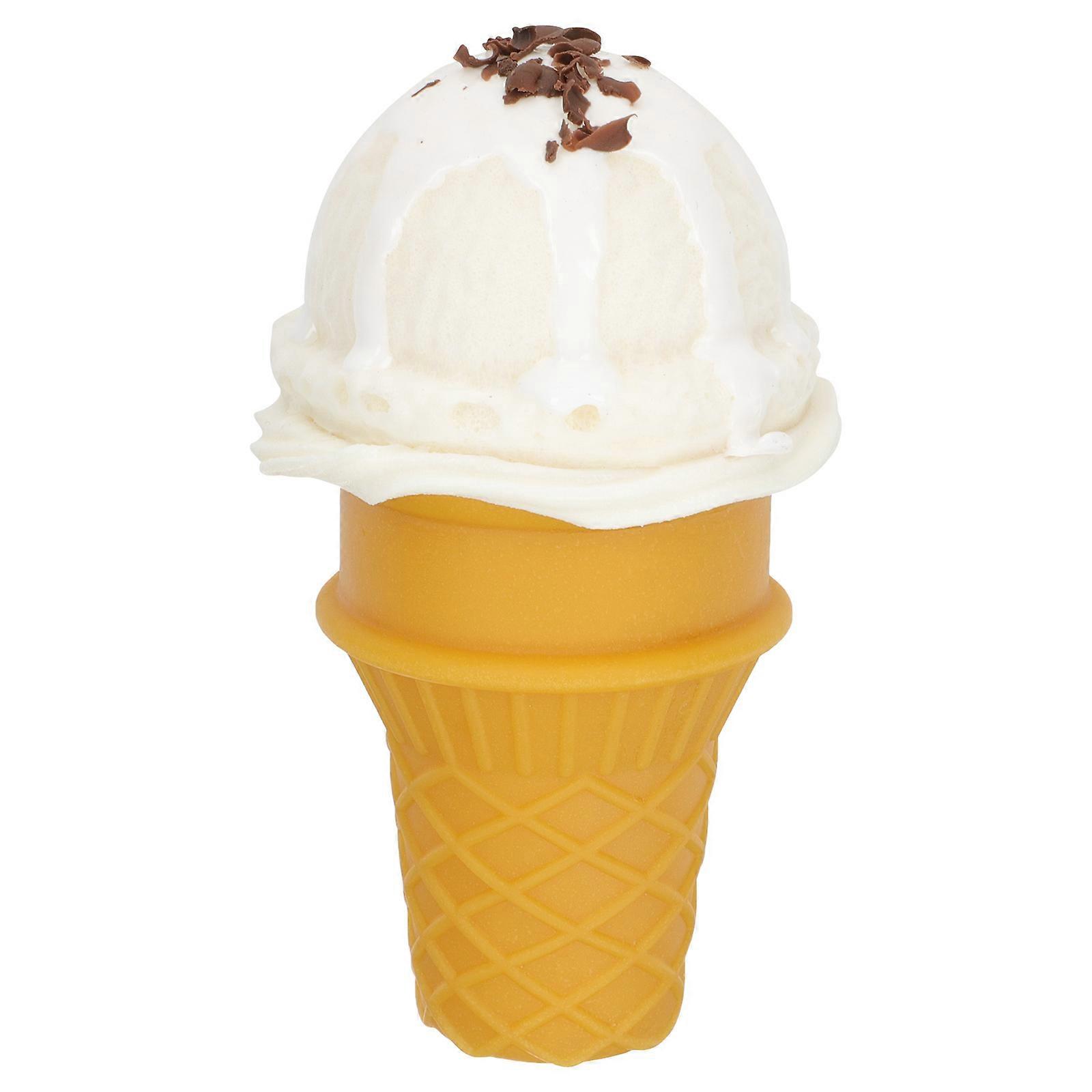 Faux Ice Cream Model Realistic Fake Ice Cream Cone For Photo Shoots Yellow Color 1Set