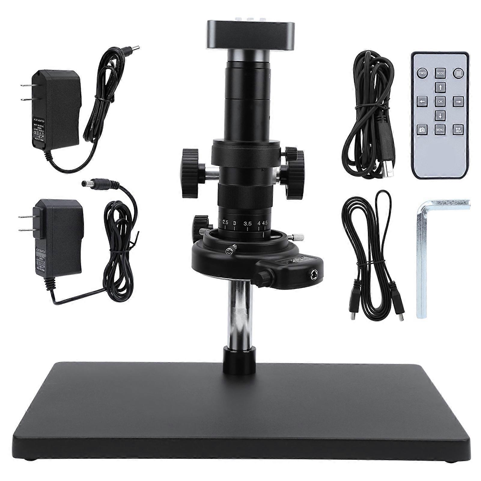 48MP Digital Microscope Camera 2K Industrial Model HDMI USB Output Adjustable Stand High-Definition Observation AC100-240V Power UK Spe