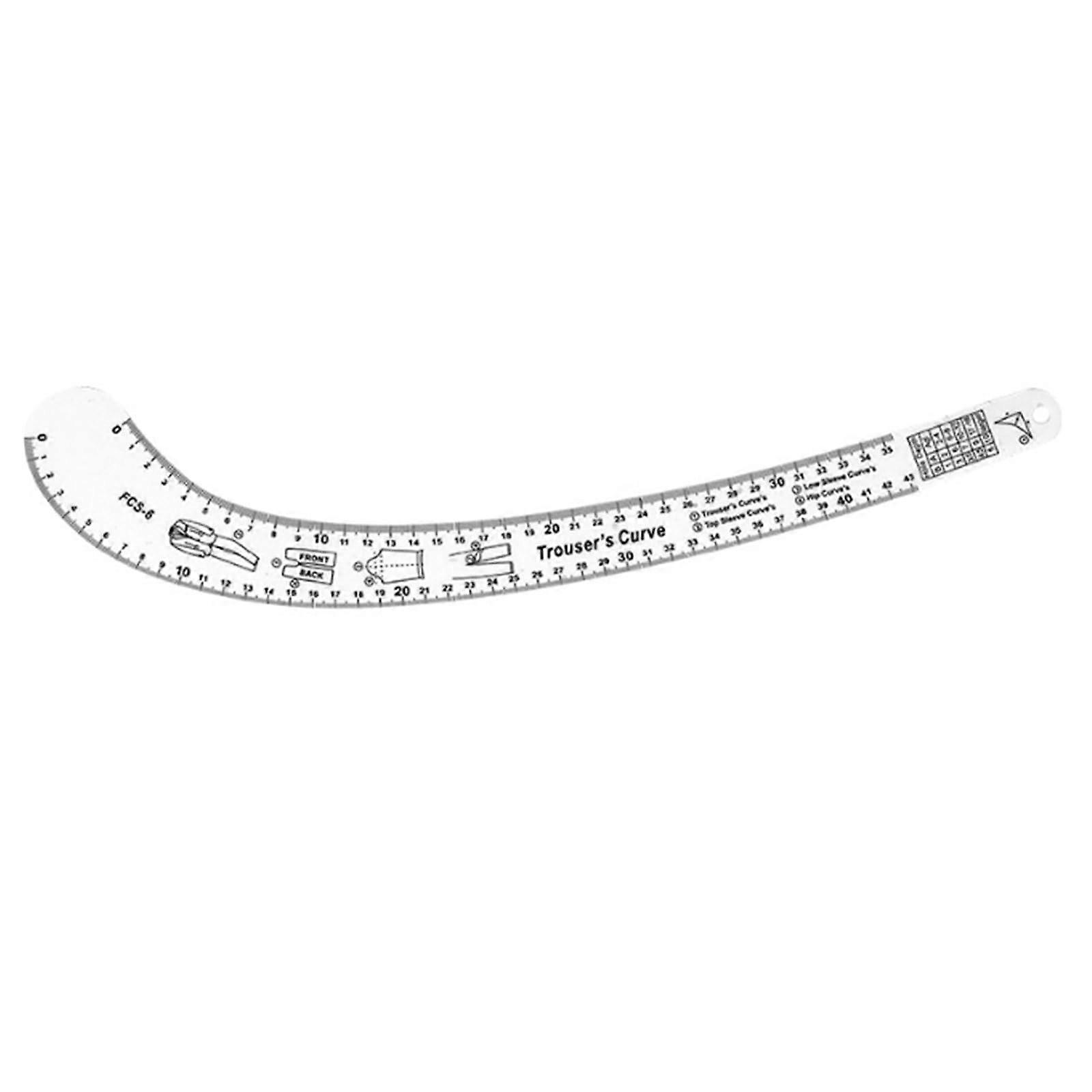 Multifunctional French Curved Ruler for Dressmaking – Transparent Acrylic Sewing Ruler for Pattern Making and Tailoring