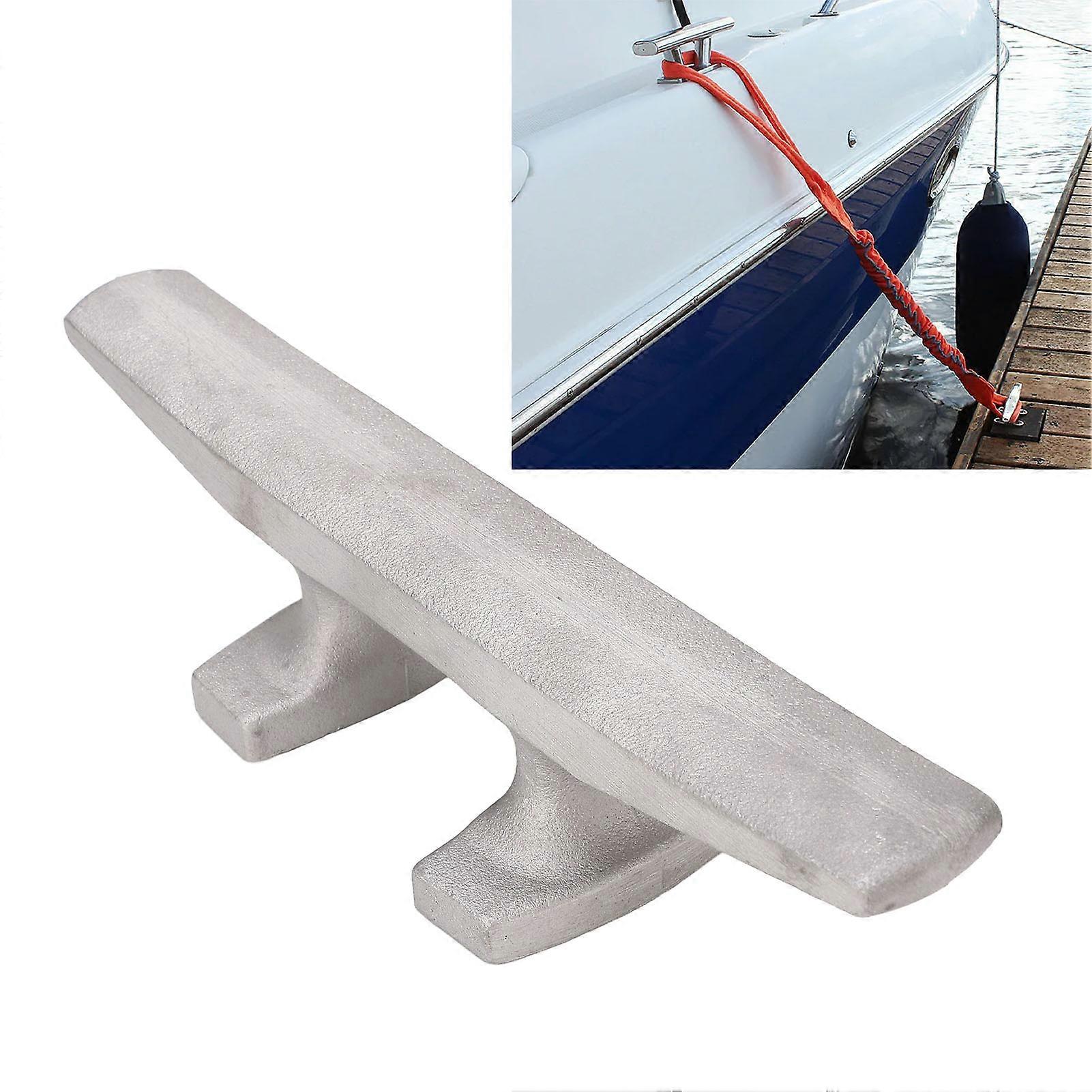 Marine Boat Cleat Slip Resistant Glossy Surface Rust Proof Aluminum Dock Cleat for Canoe Kayak 10in