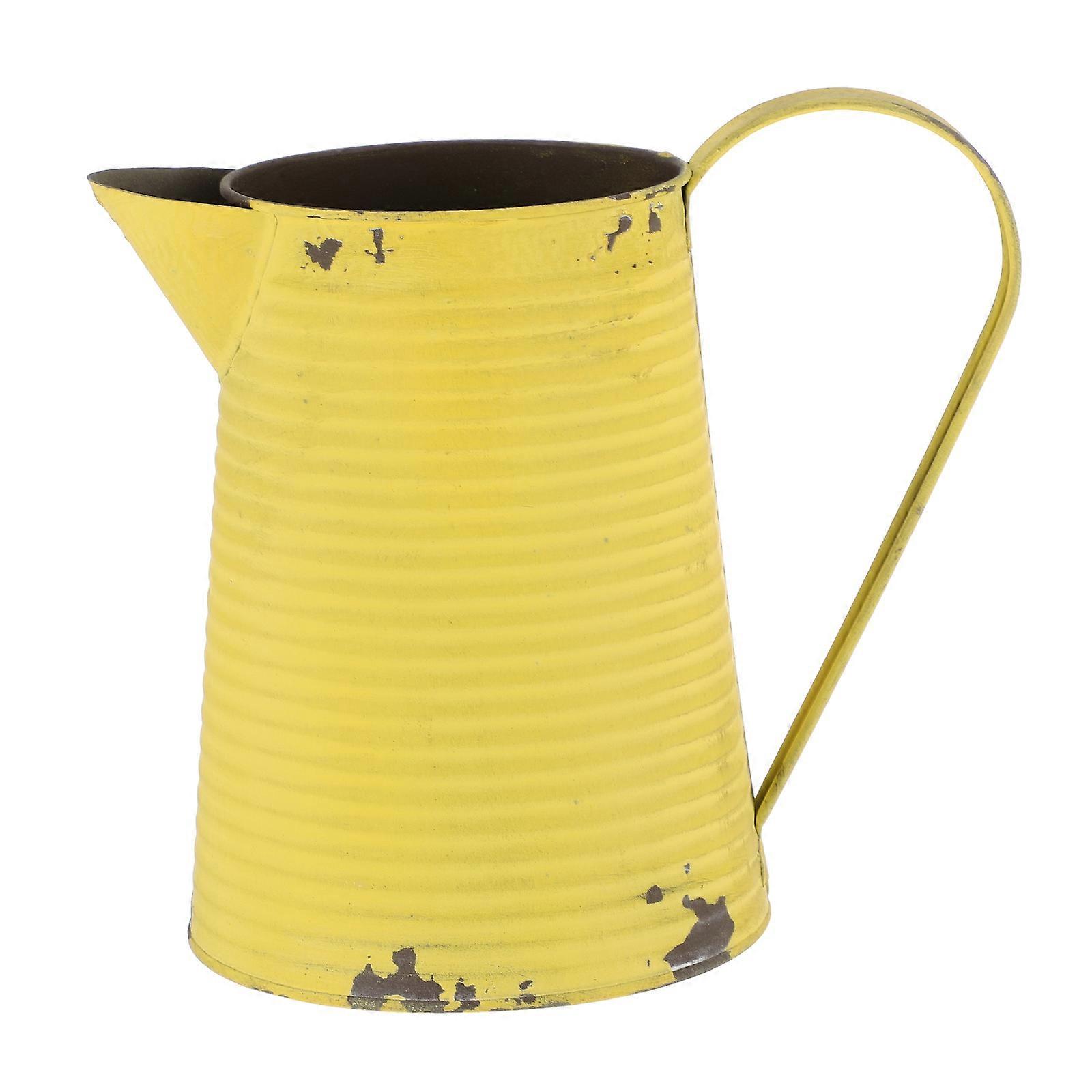 Retro Style Flower Pitcher Iron Planter Unique Decorative Vase for Indoor and Outdoor Use