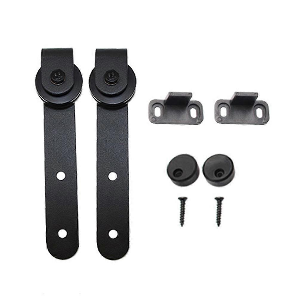 Sturdy Barn Door Floor Guide Stopper Durable Black POM Material for Closet & Home Sliding Doors to Prevent Movement and Ensure Stability