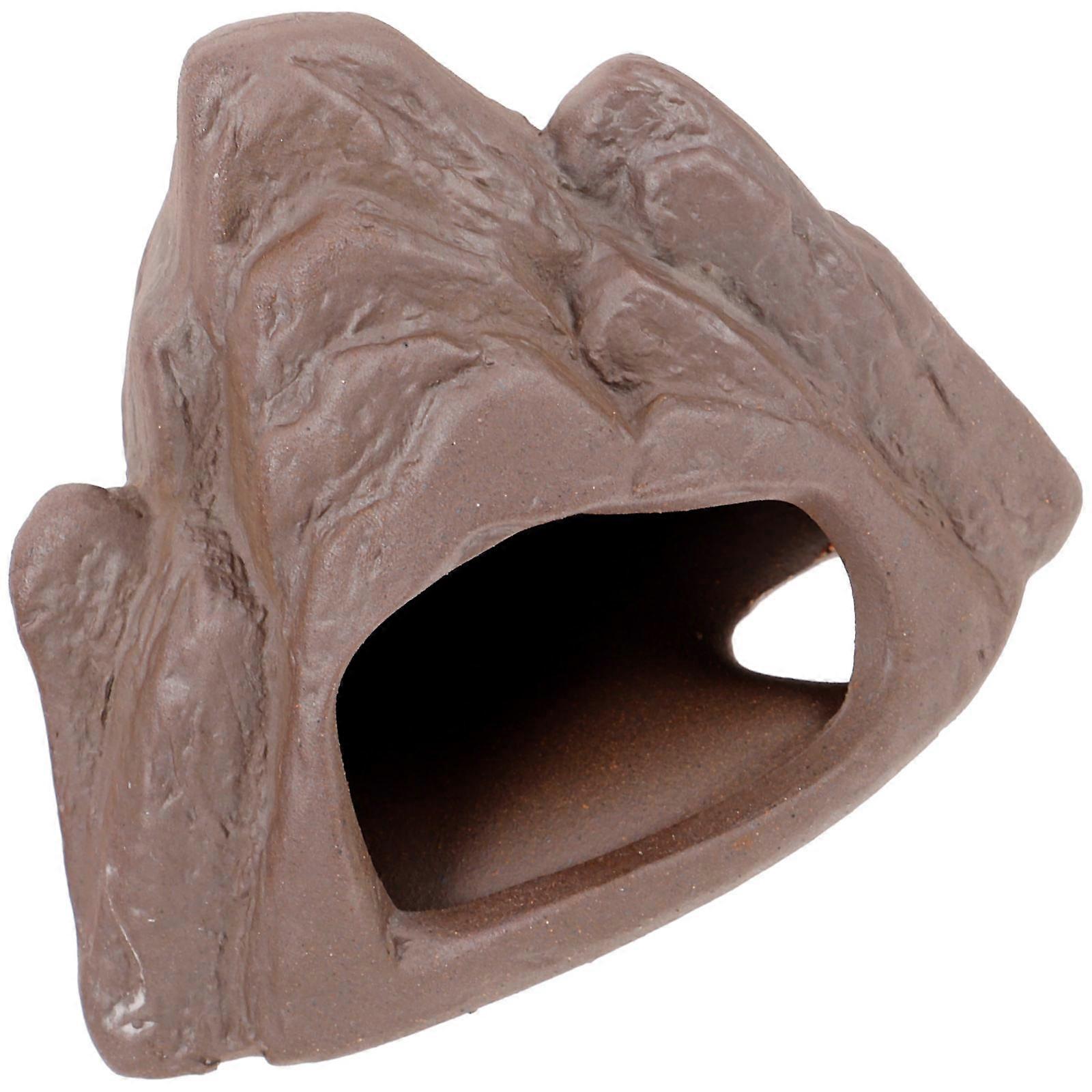 水族館の魚とエビの避難所魚の水槽洞窟の飾り紫の粘土1セット