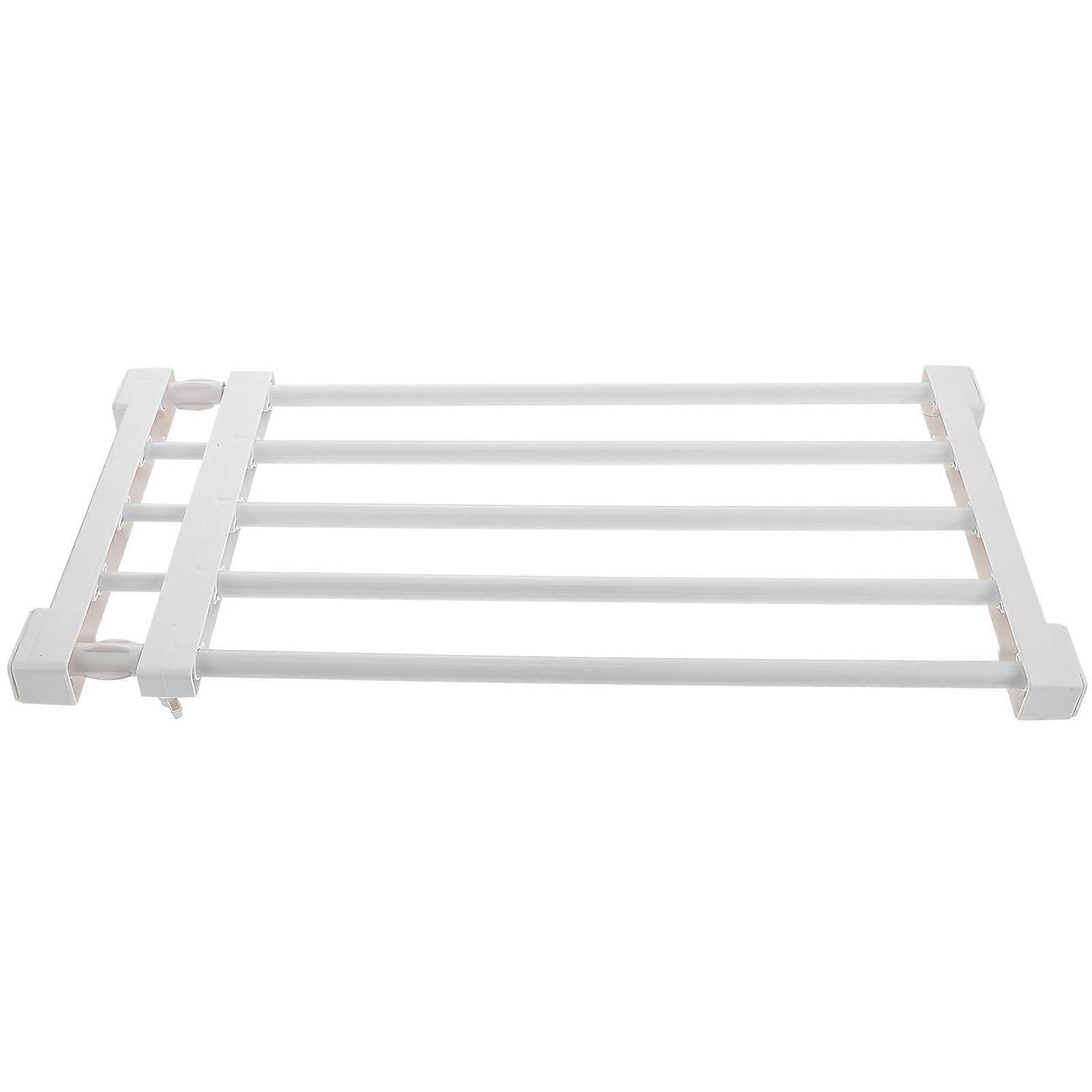 Wardrobe Storage Shelf with Retractable Design for Space Saving and Organizing White PP Material