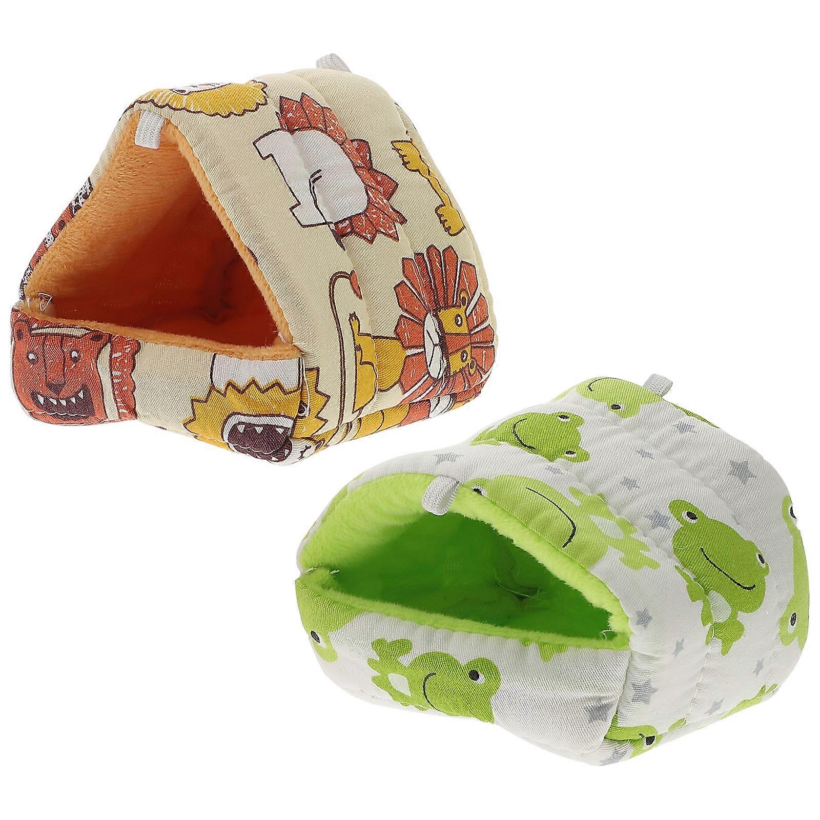 Cuddle Sack For Hamsters Small Animal Hamster Hideout Pet Bed Houses For Cage Indoor Use 8X8X8cm Cozy 2Pcs